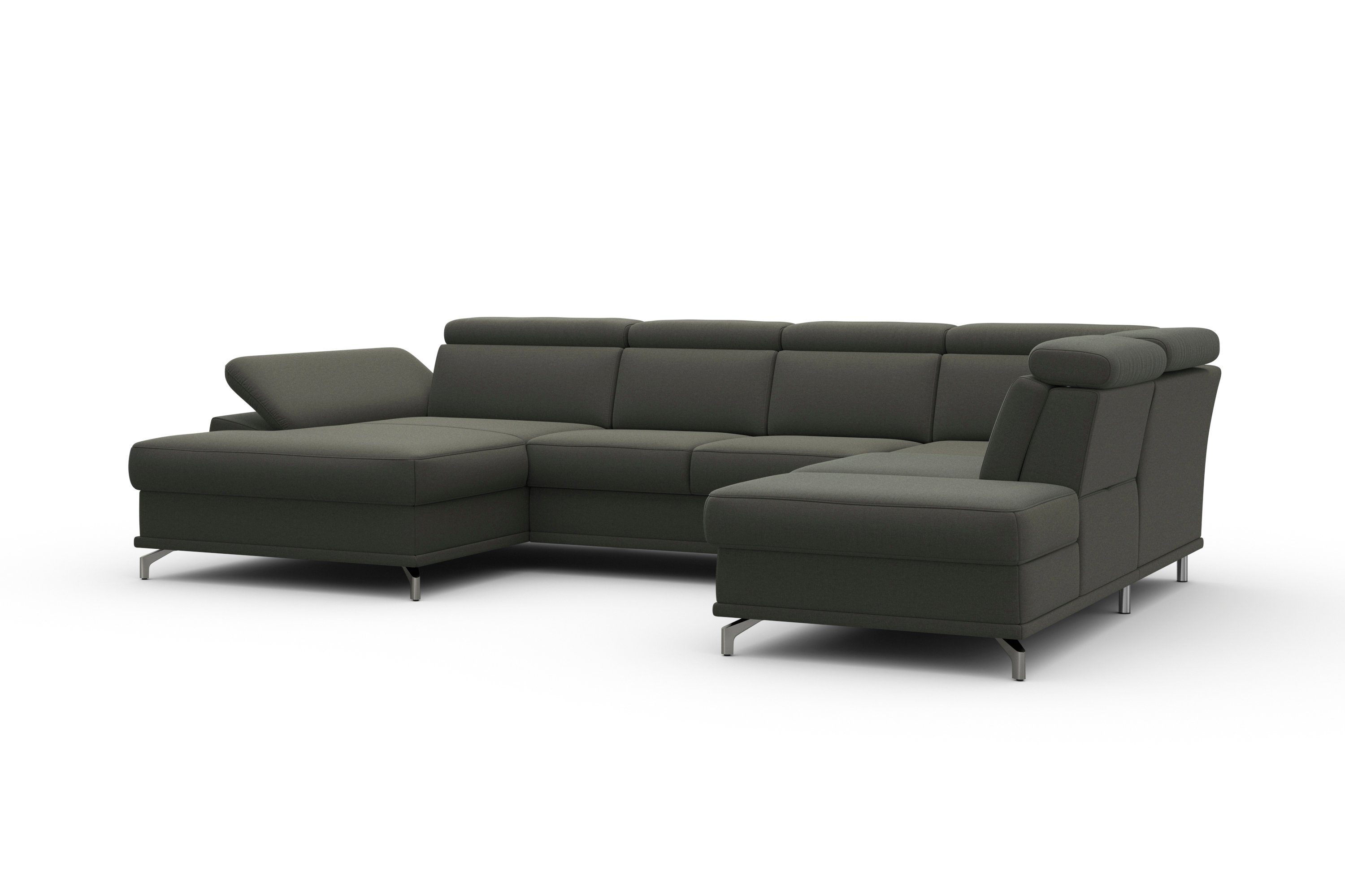 sit&more Zithoek Cabrio U-vorm, met zitdiepteverstelling, arm- en hoofdsteunverstelling