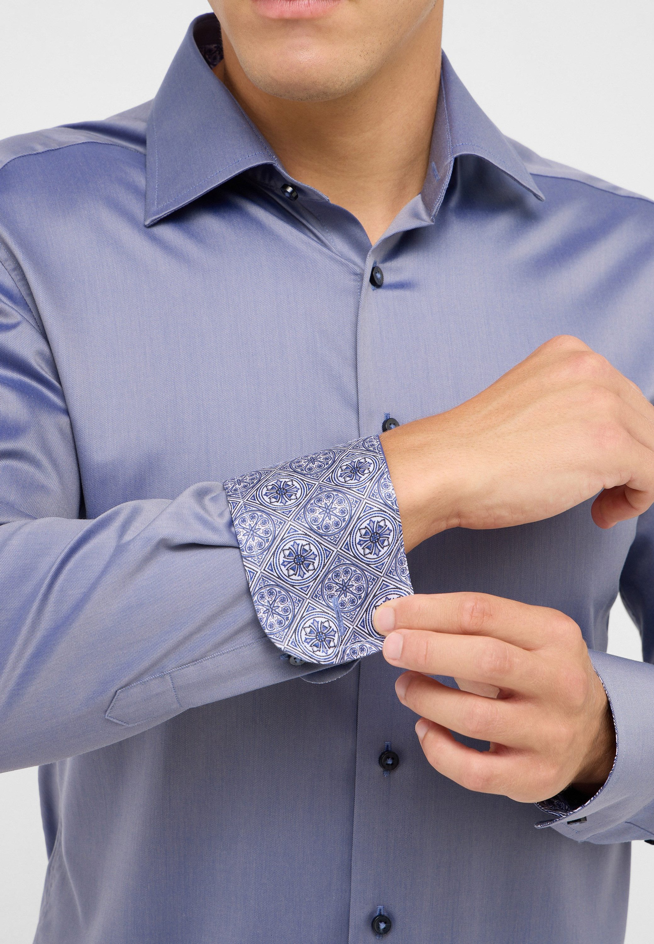 Eterna Overhemd met lange mouwen Slim fit NON IRON (strijkvrij)