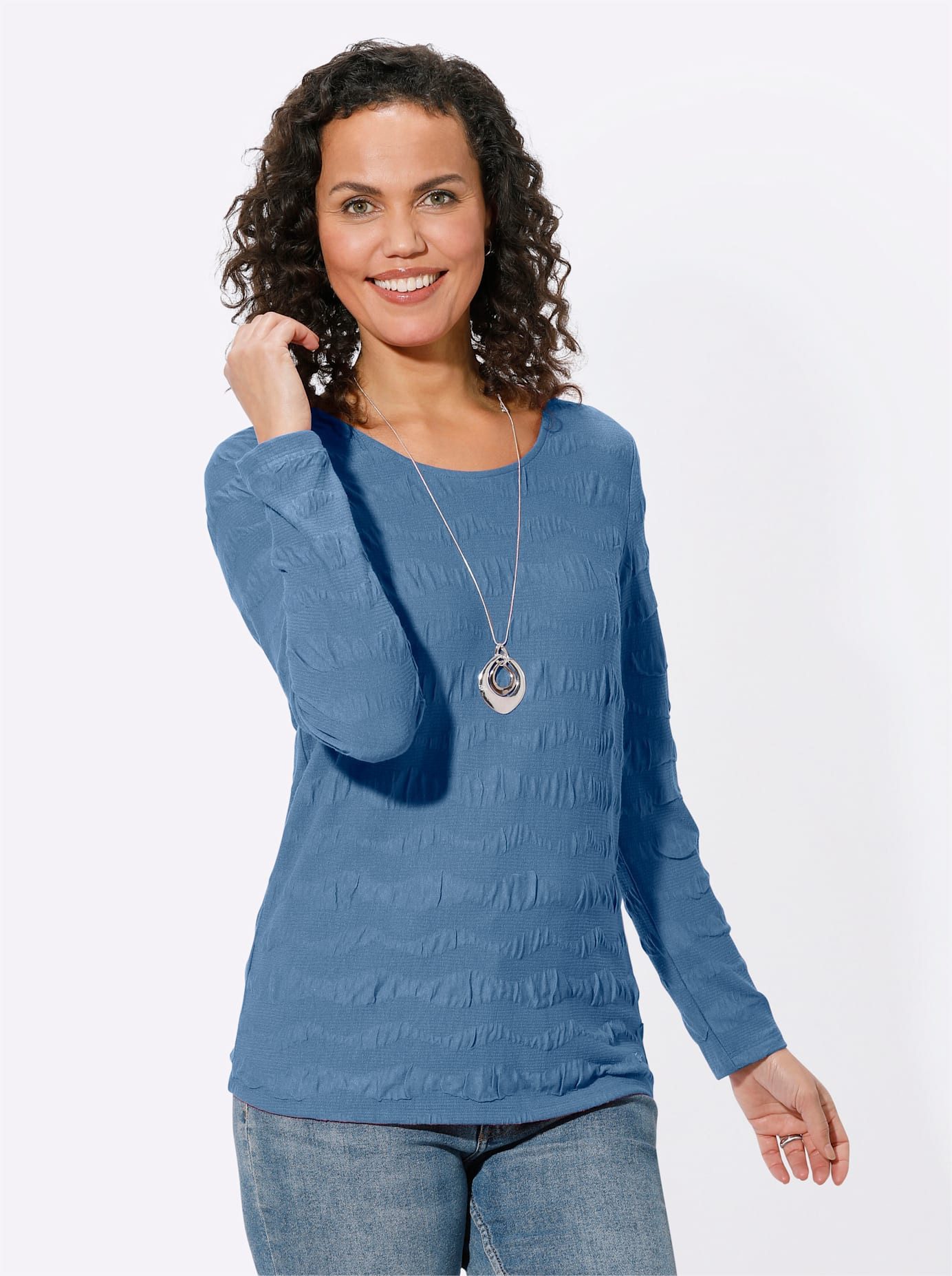 Casual Looks Shirt met ronde hals (1-delig)