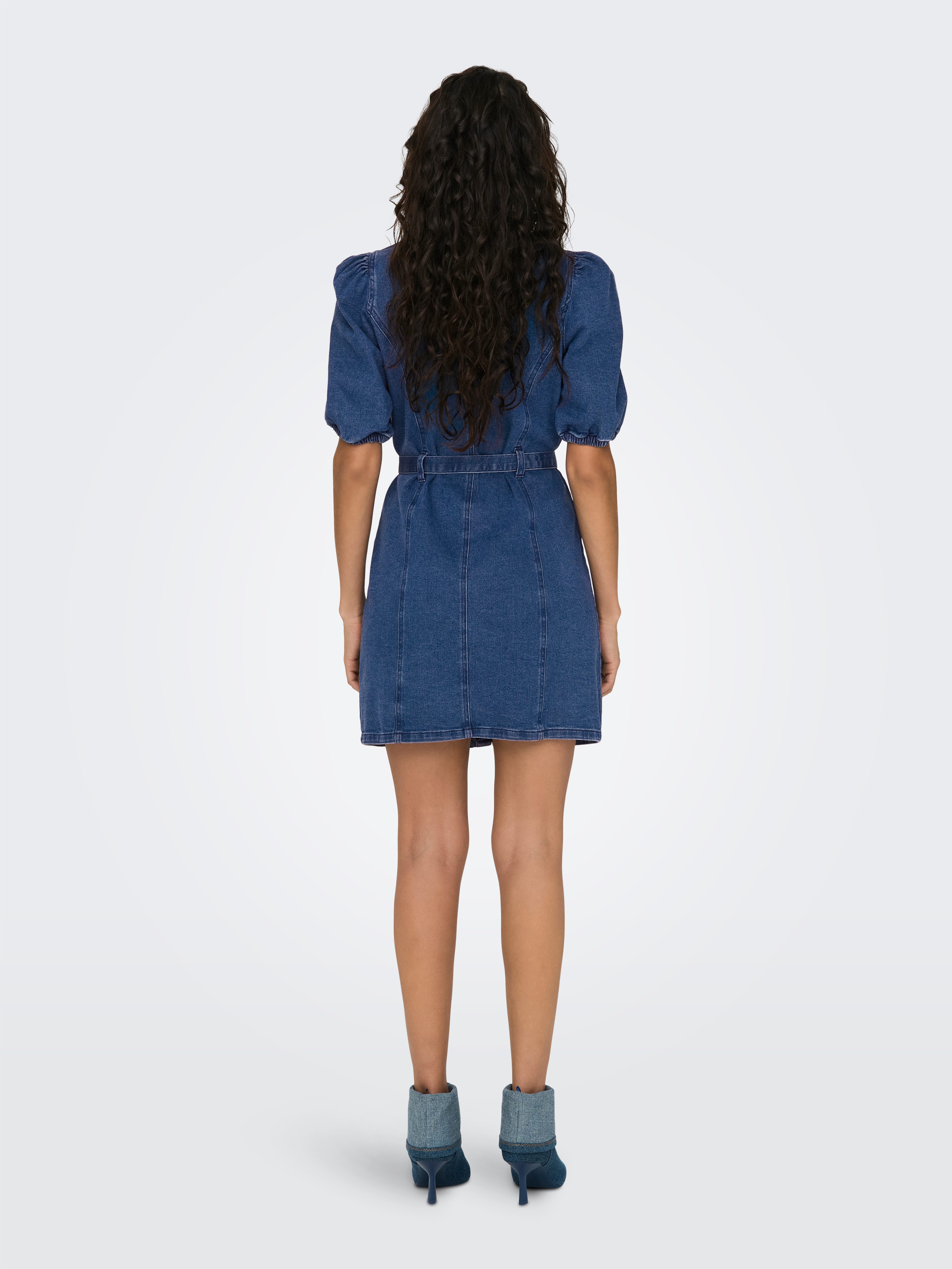 Only Jeans jurk ONLVIBBE SS BELT DNM DRESS NOOS