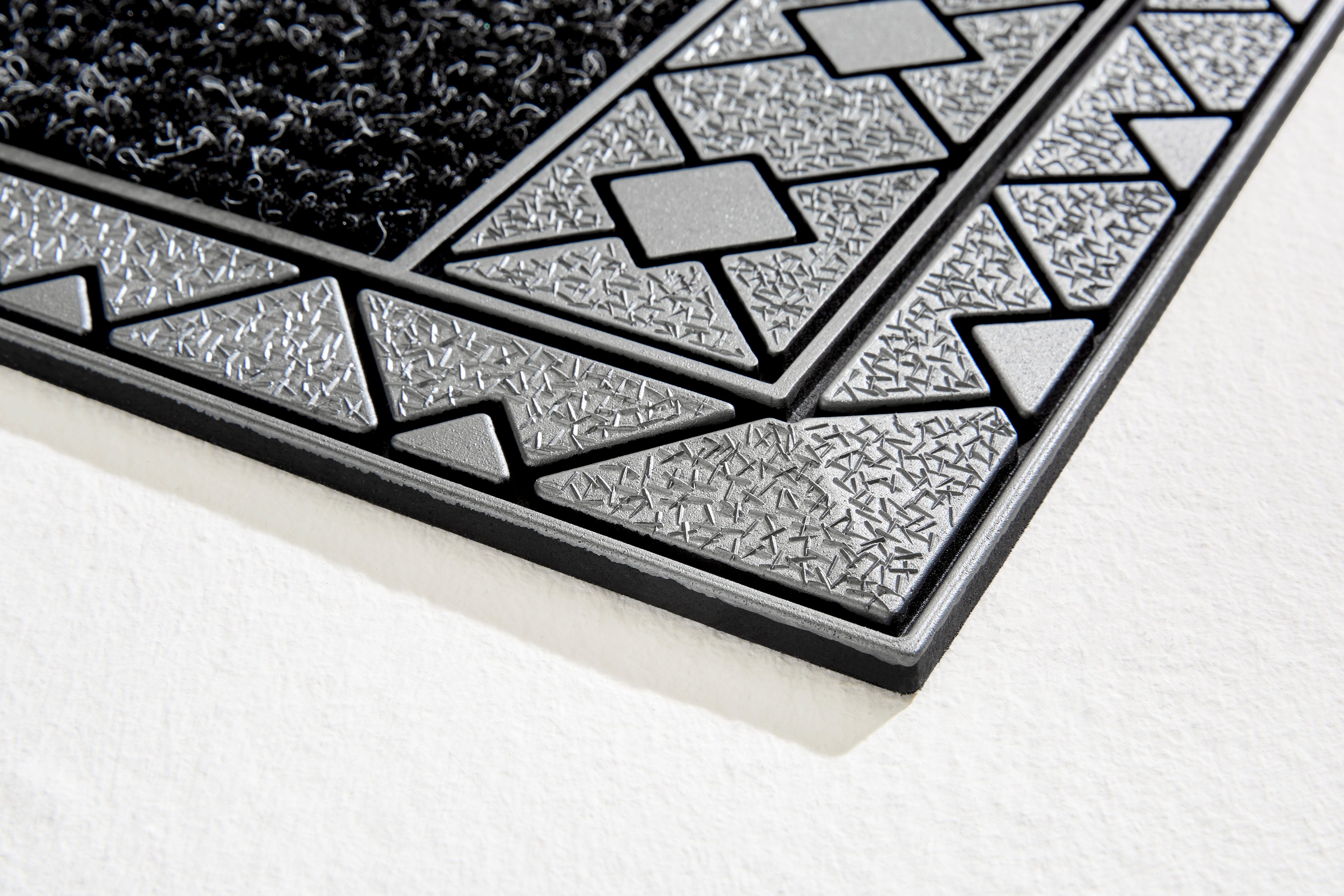 Home2Fashion Mat DC - Rhombus Vuilafstotende mat, robuust, met bies, geschikt voor binnen en buiten
