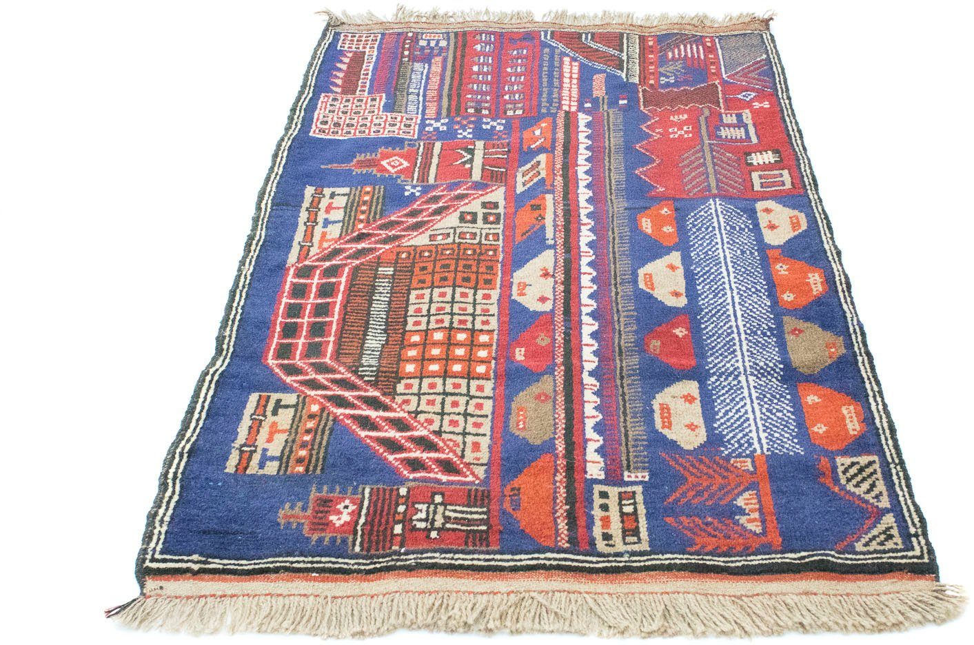 morgenland Wollen kleed Belutsch vloerkleed met de hand geknoopt meerkleurig handgeknoopt
