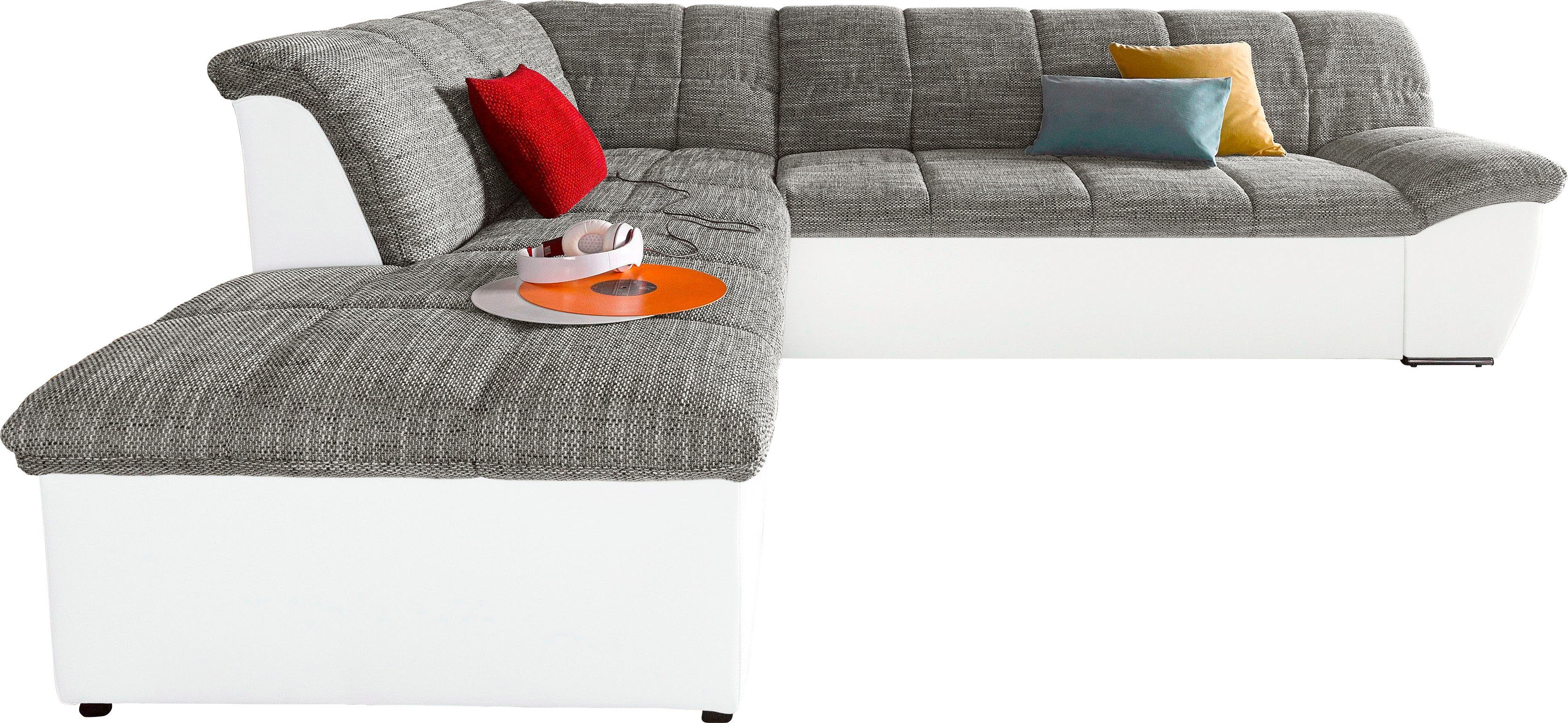 DOMO collection Hoekbank Splash, actuele zit- en rugsteppingen, materiaalmix, L-vorm