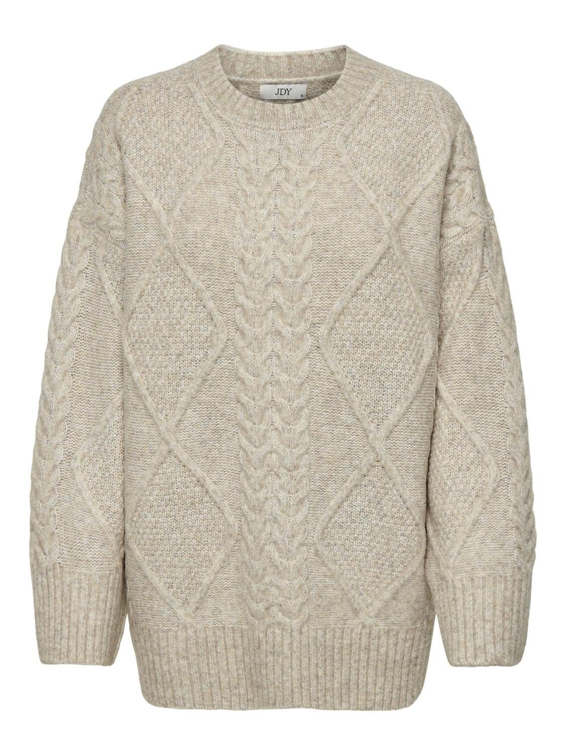 JDY Trui met ronde hals JDYSILJA L/S LONG CABLE PULLOV. KNT NOOS