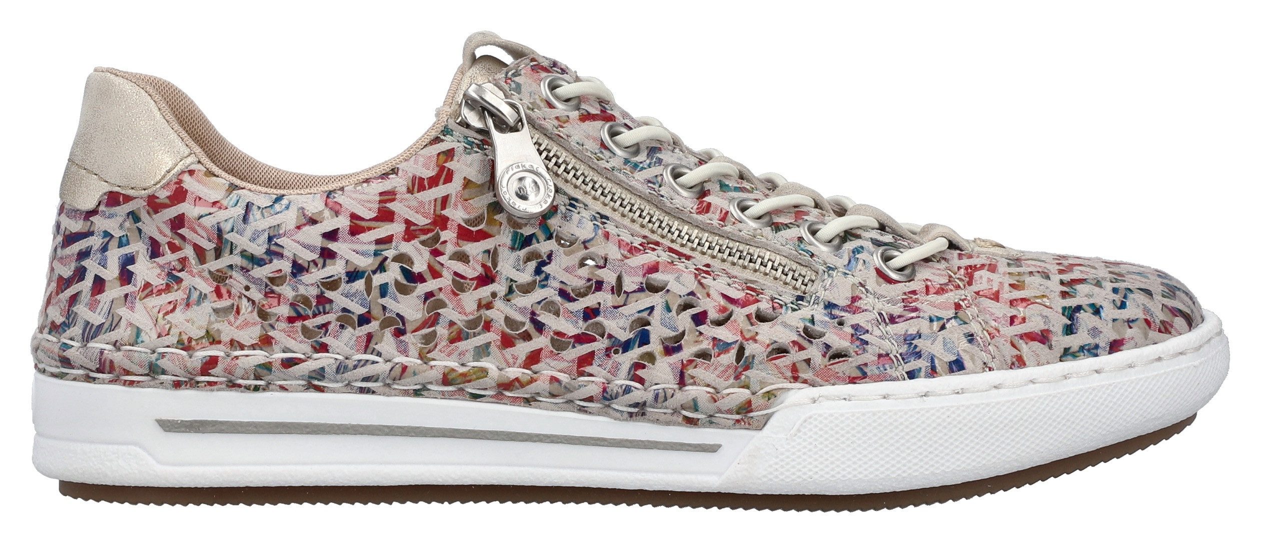 Rieker Slip-on sneakers , instapschoen, lage schoen, vrijetijdsschoen met gewatteerde schacht
