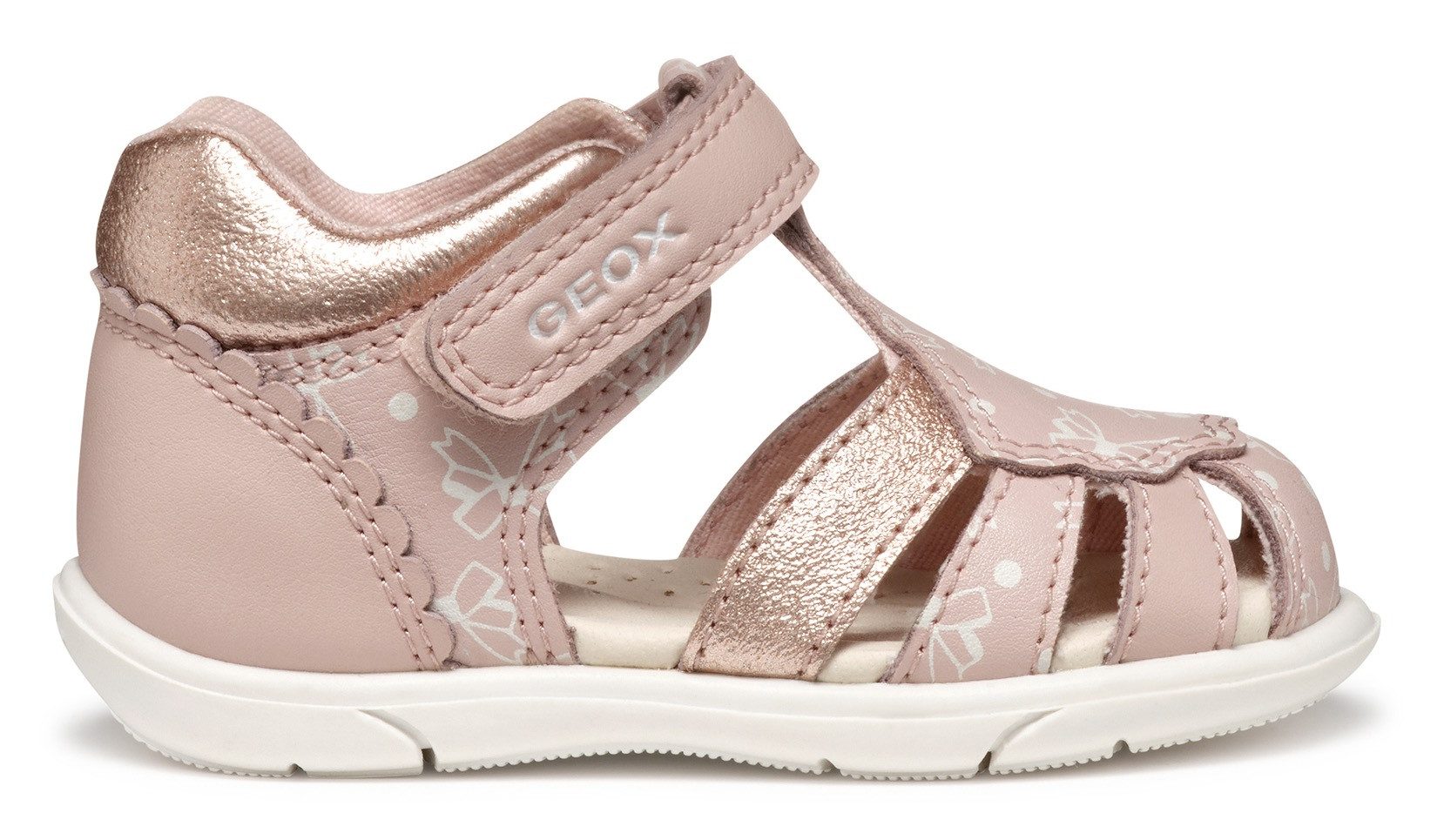 Geox Babyschoentjes B SANDAL ZAPITO GIRL , glitter sandaal, klittenbandschoen, babyschoen in metallic look
