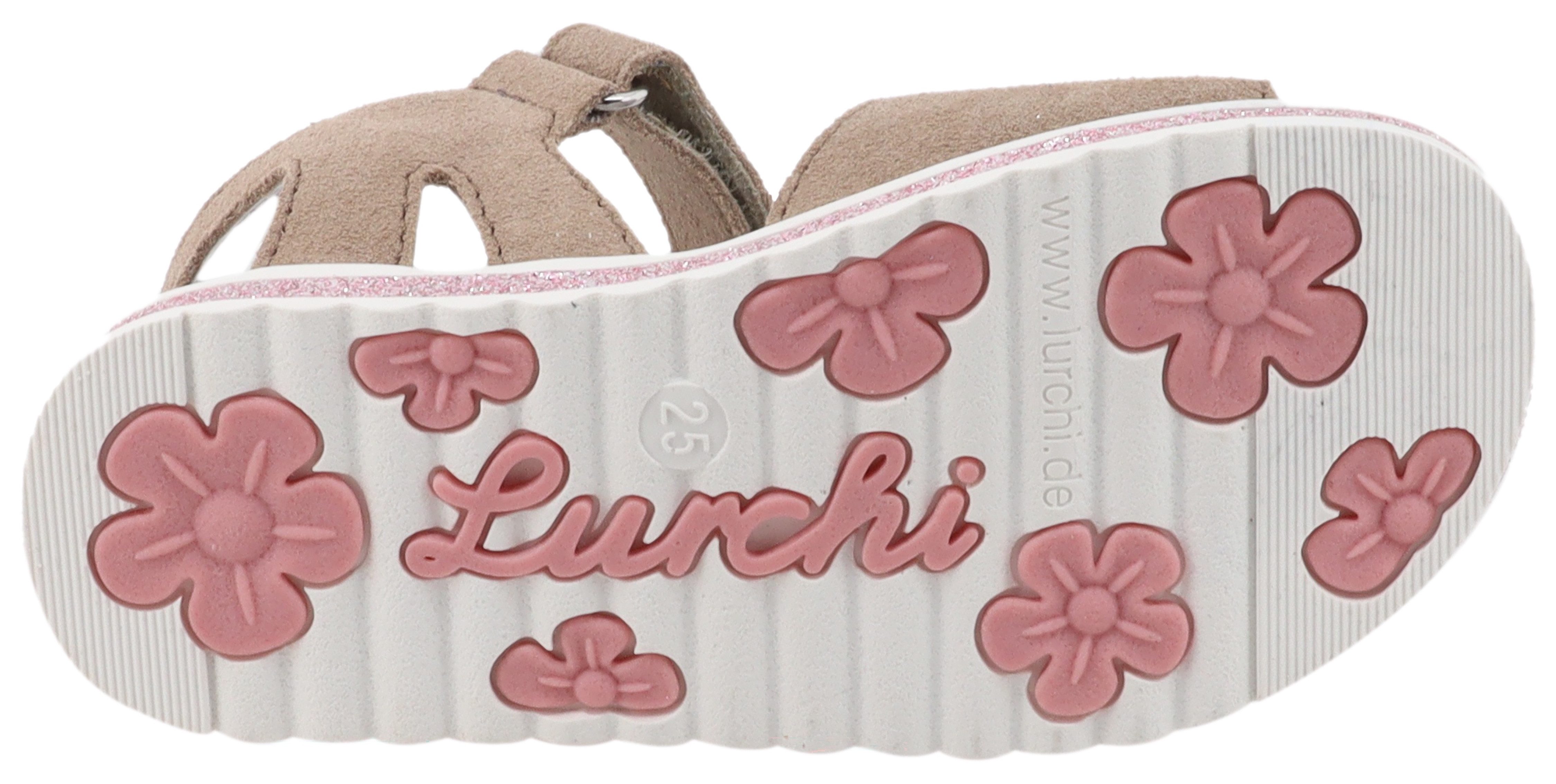 Lurchi Sandalen Candy , klittenbandschoen met bloem, maat sjabloon om te downloaden