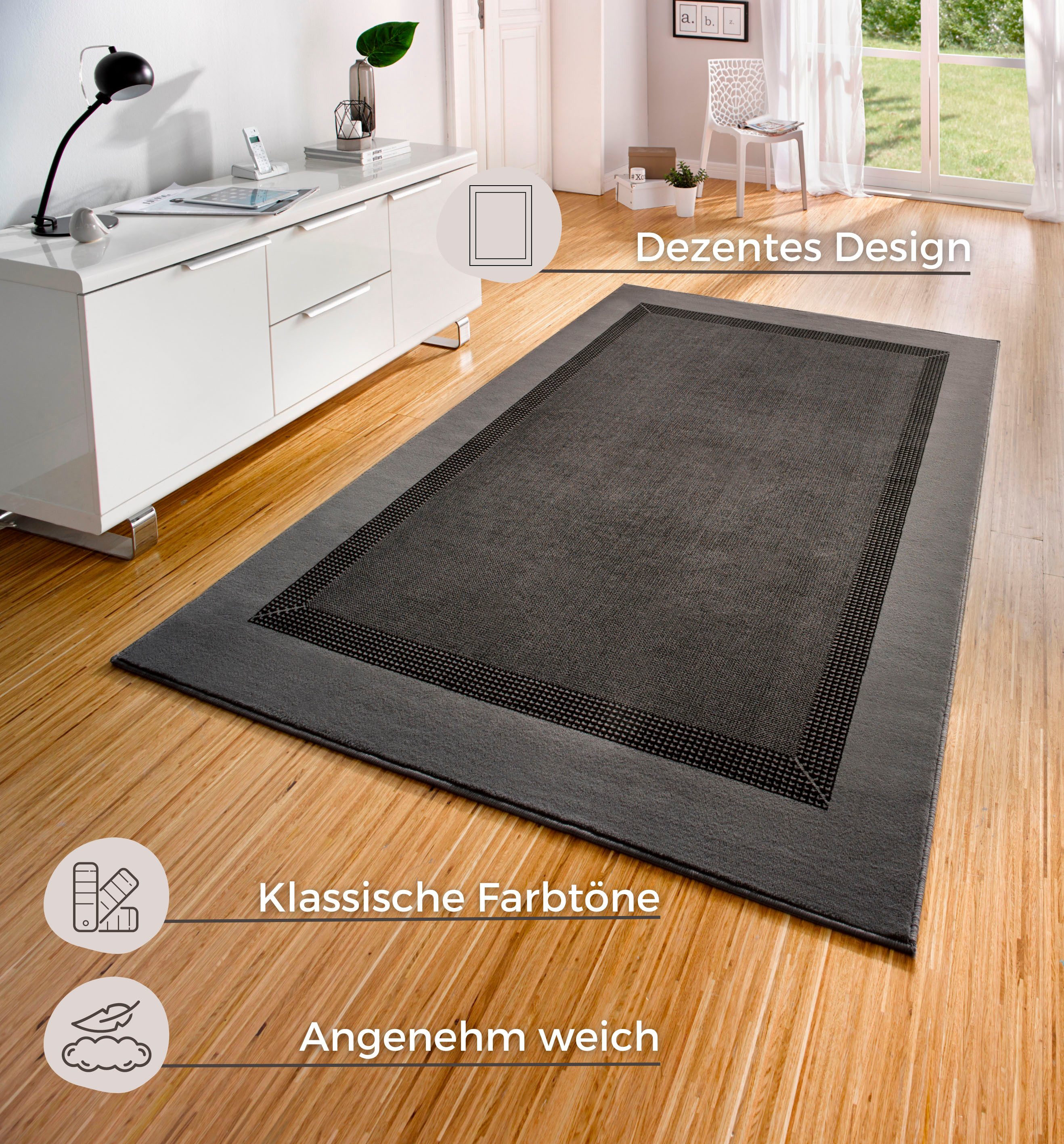 HANSE Home Vloerkleed Band Kortpolig, zacht, loper maten, woonkamer, slaapkamer, eetkamer
