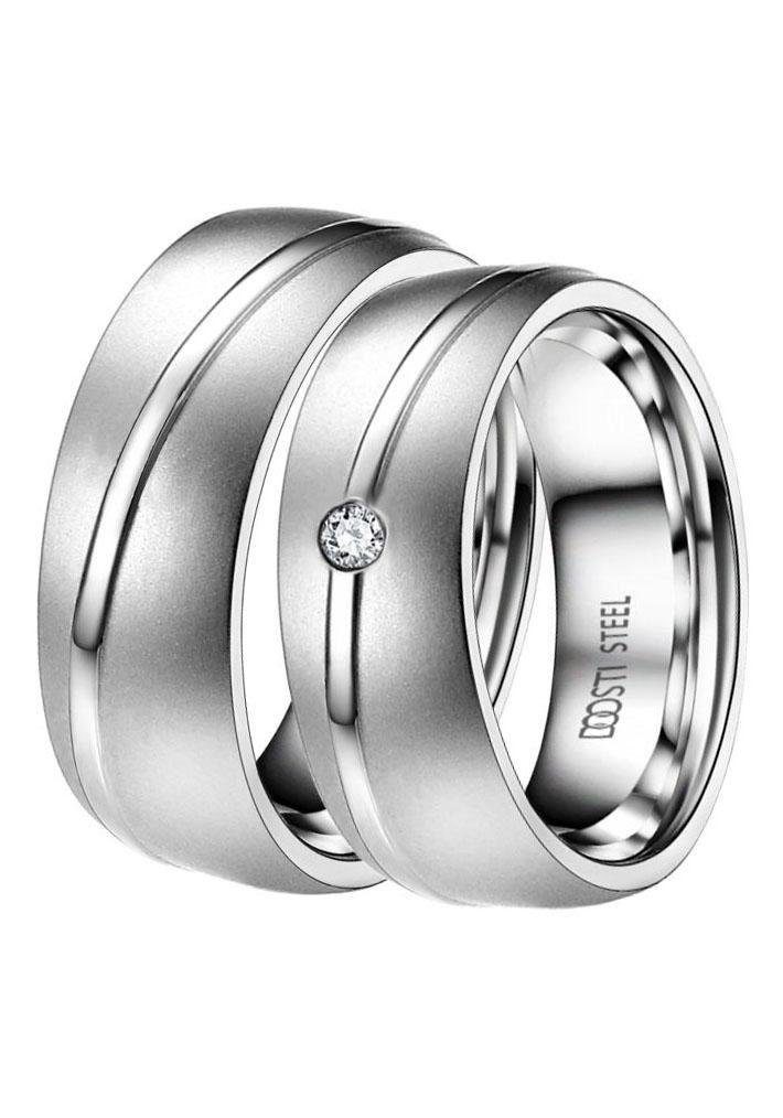 DOOSTI Trouwring ST-027-F2, ST-058-F, GLAMOUR Made in Germany - naar keuze met of zonder zirkoon