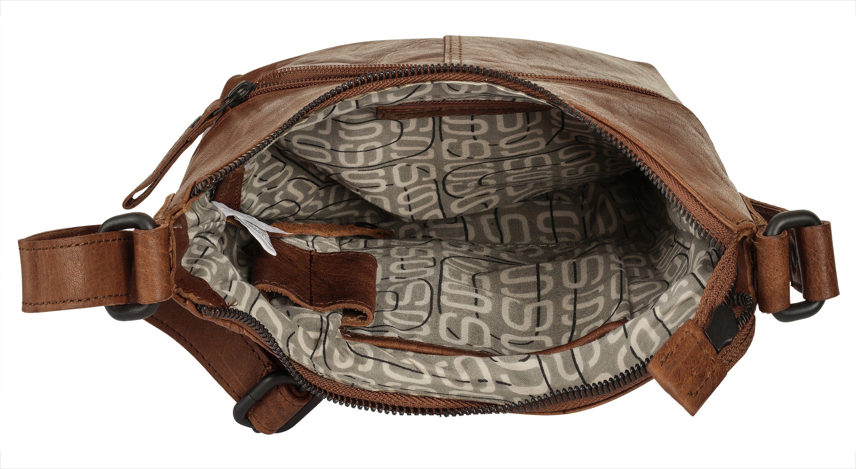 Spikes & Sparrow Schoudertas echt leder