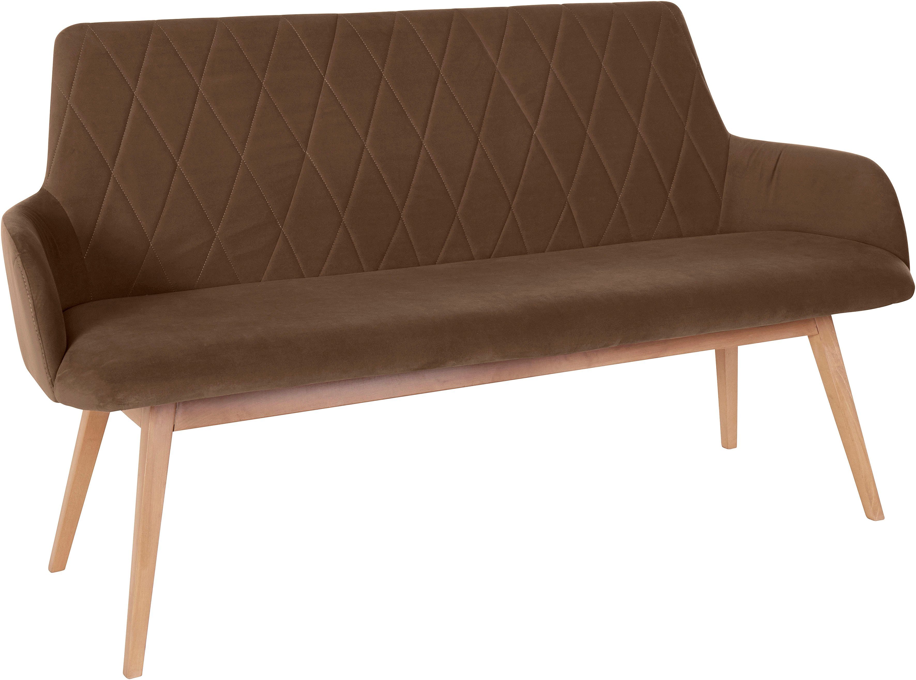 Home affaire Zitbank Brest Zit en rug gepolsterd, met ruitstiksel, breedte 160 cm