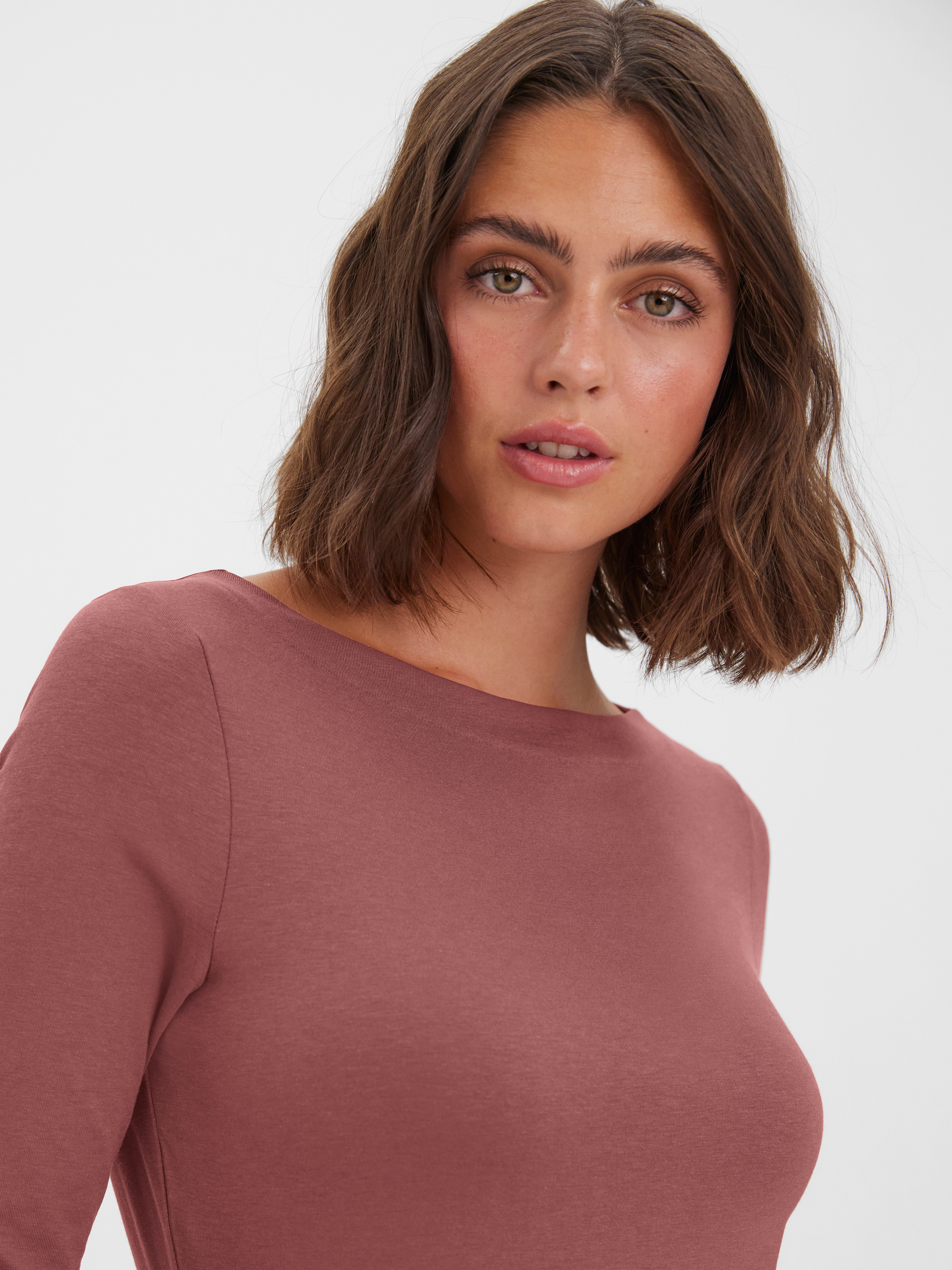 Vero Moda Shirt met 3/4 mouwen VMPANDA MODAL 3/4 TOP JRS NOOS