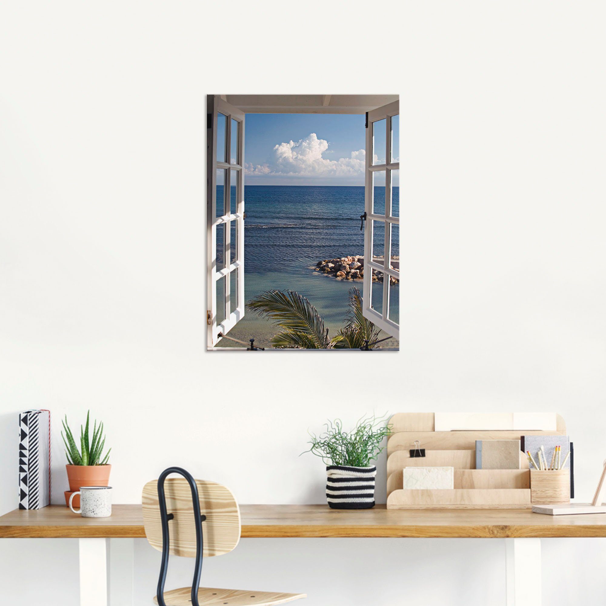 Artland Artprint Uitzicht op het paradijs als artprint van aluminium, artprint voor buiten, artprint op linnen, poster, muursticker