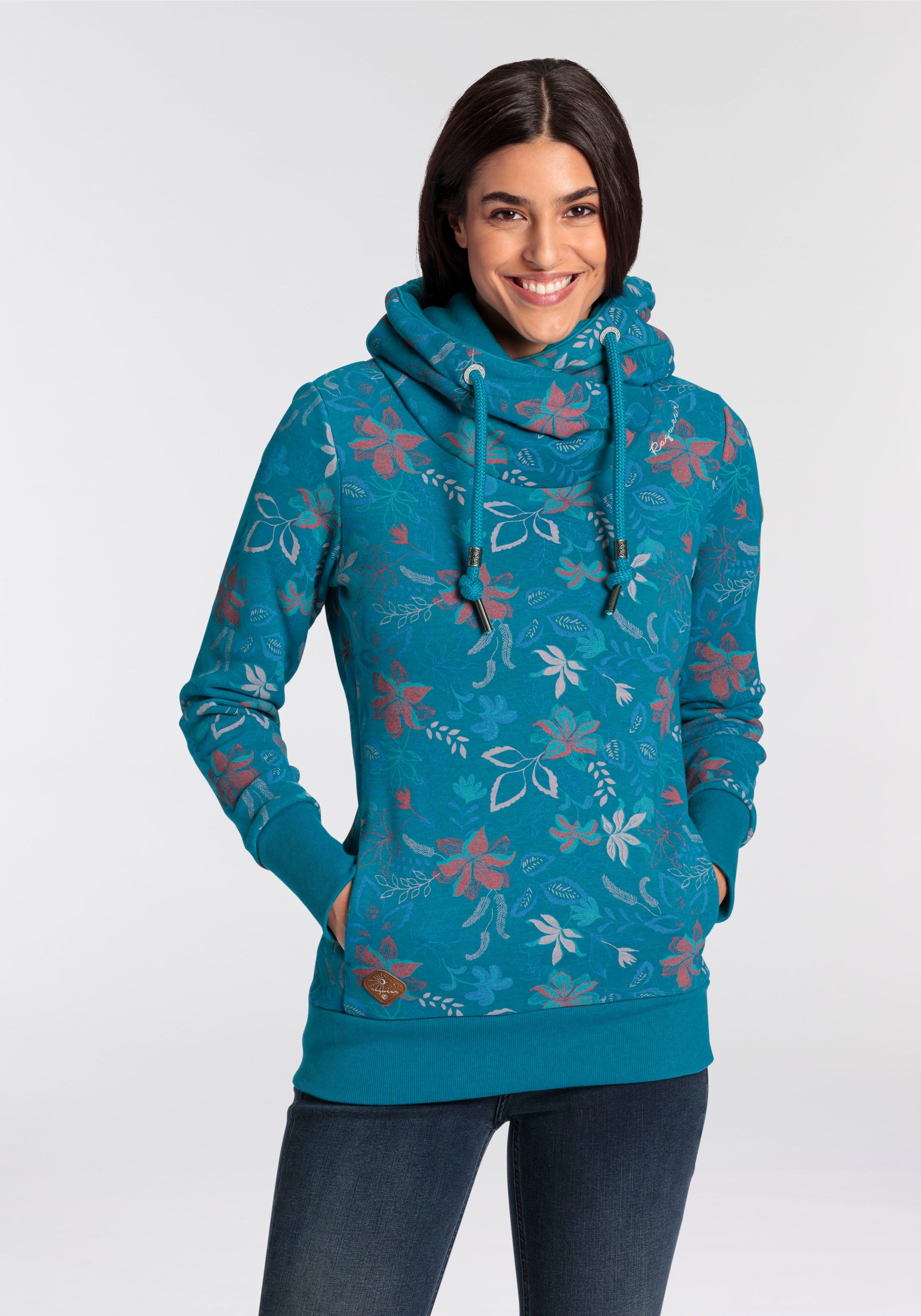 Ragwear Hoodie GRIPY FLOWERS O Hoodie met gebloemde print all-over