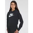 nike sportswear hoodie club big kids' (girls') french terry cropped hoodie zwart