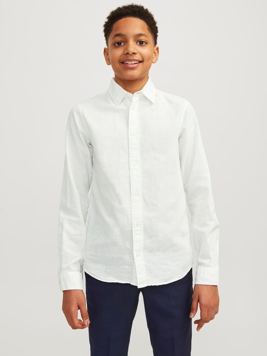 Jack & Jones Junior Overhemd met lange mouwen JJELINEN BLEND SHIRT LS SN JNR