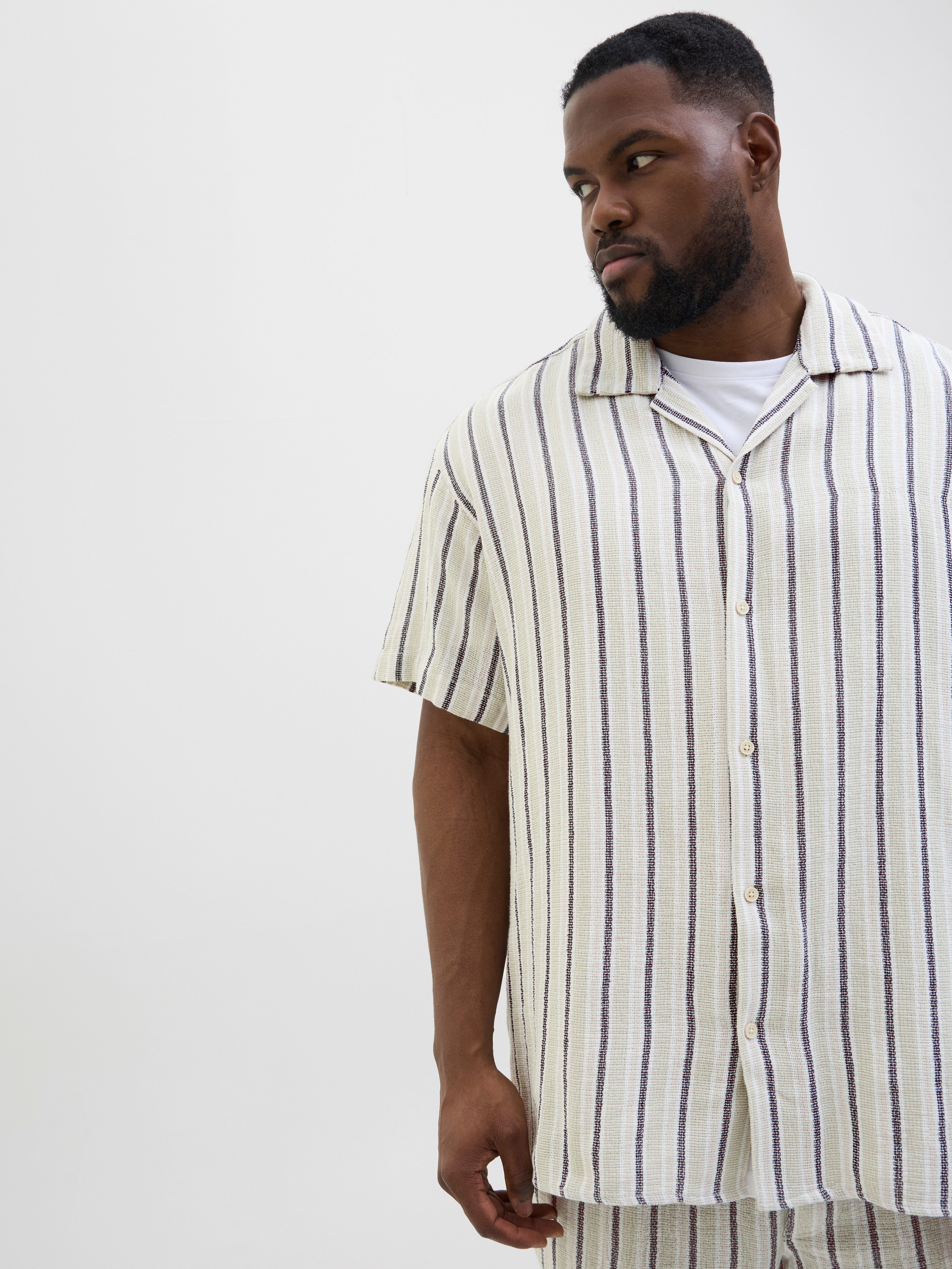 Jack & Jones PlusSize Overhemd met korte mouwen JORCOBA STRIPE RESORT SHIRT SS SN PLS