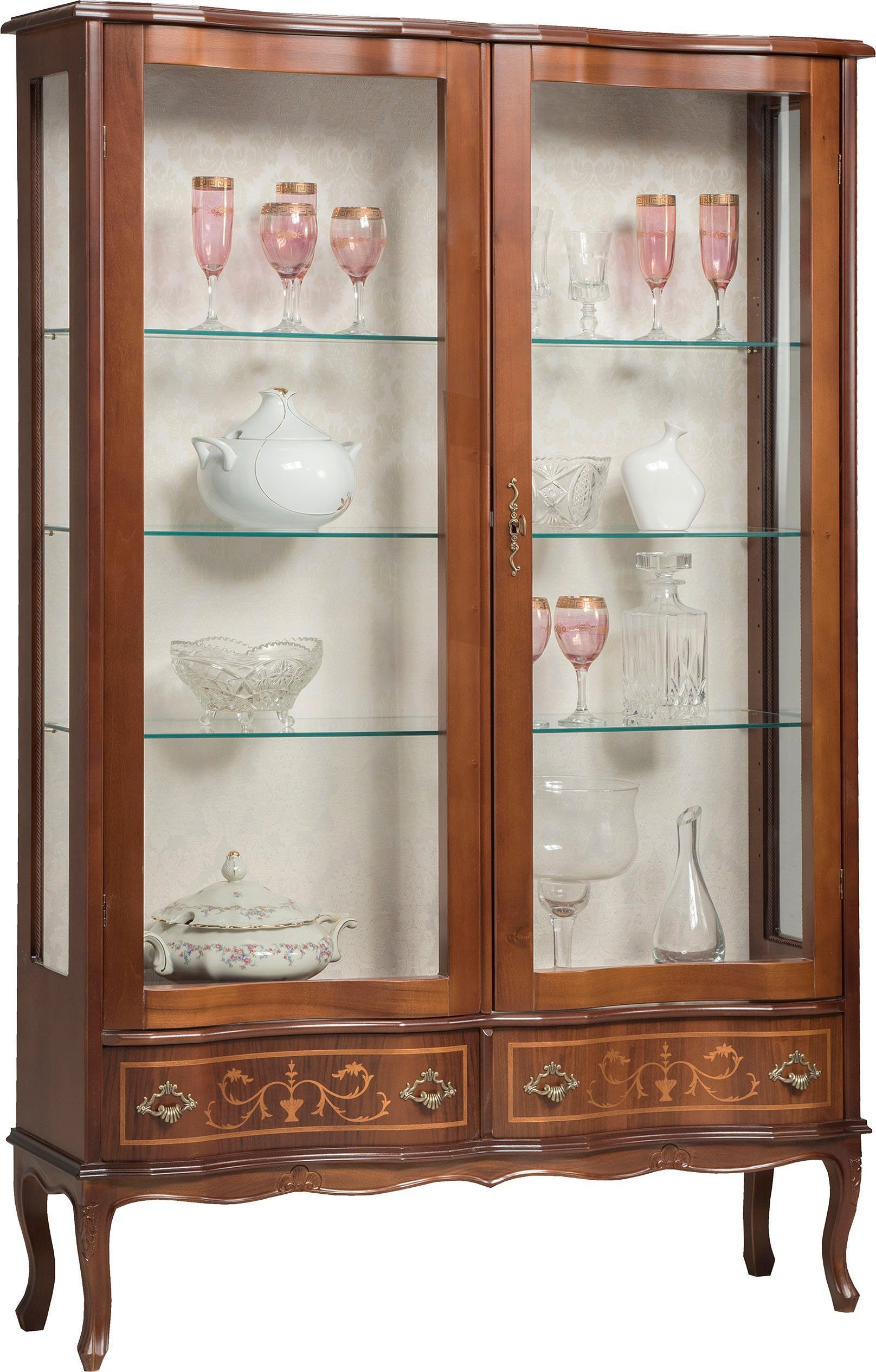Home affaire Vitrinekast PUCCINI 563 Hoogte 170 cm vitrinekasten bruin