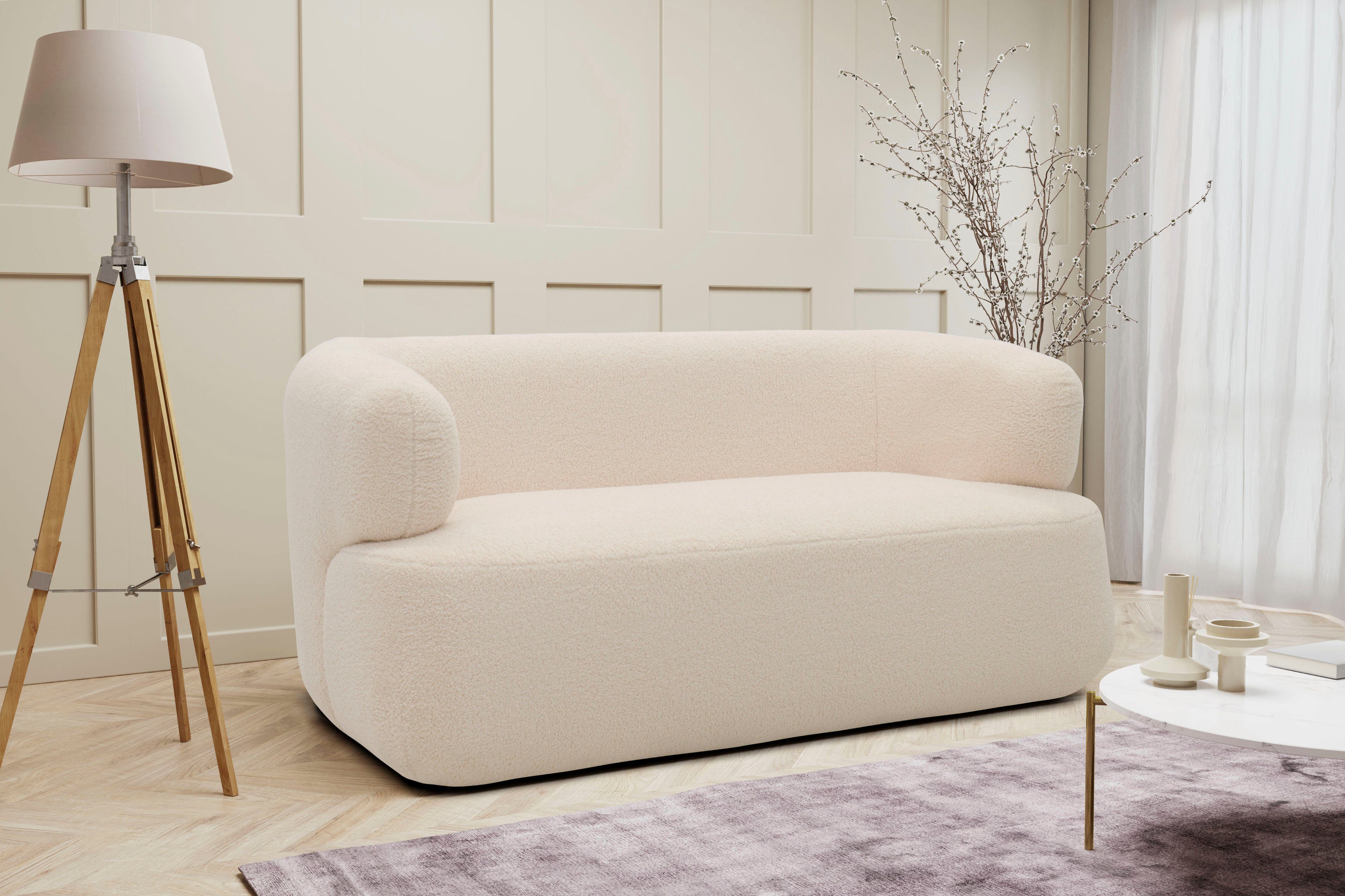 DOMO collection 2-zitsbank 800012 designbank, comfortabel en elegant, organische vormtaal