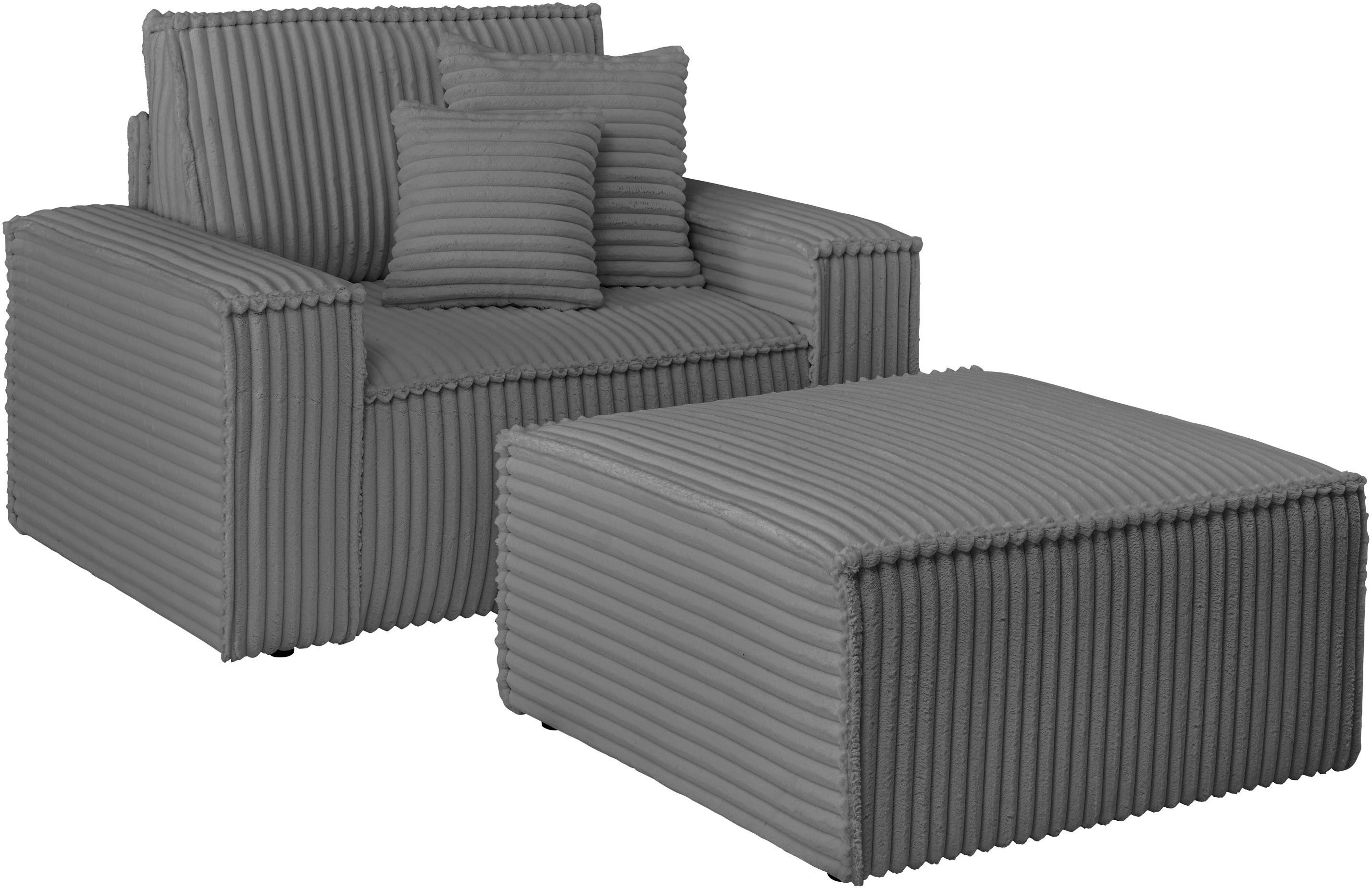 andas Loveseat Finnley Loveseat en hocker als set, passend bij de bekleding-serie Finnley (2-delig)