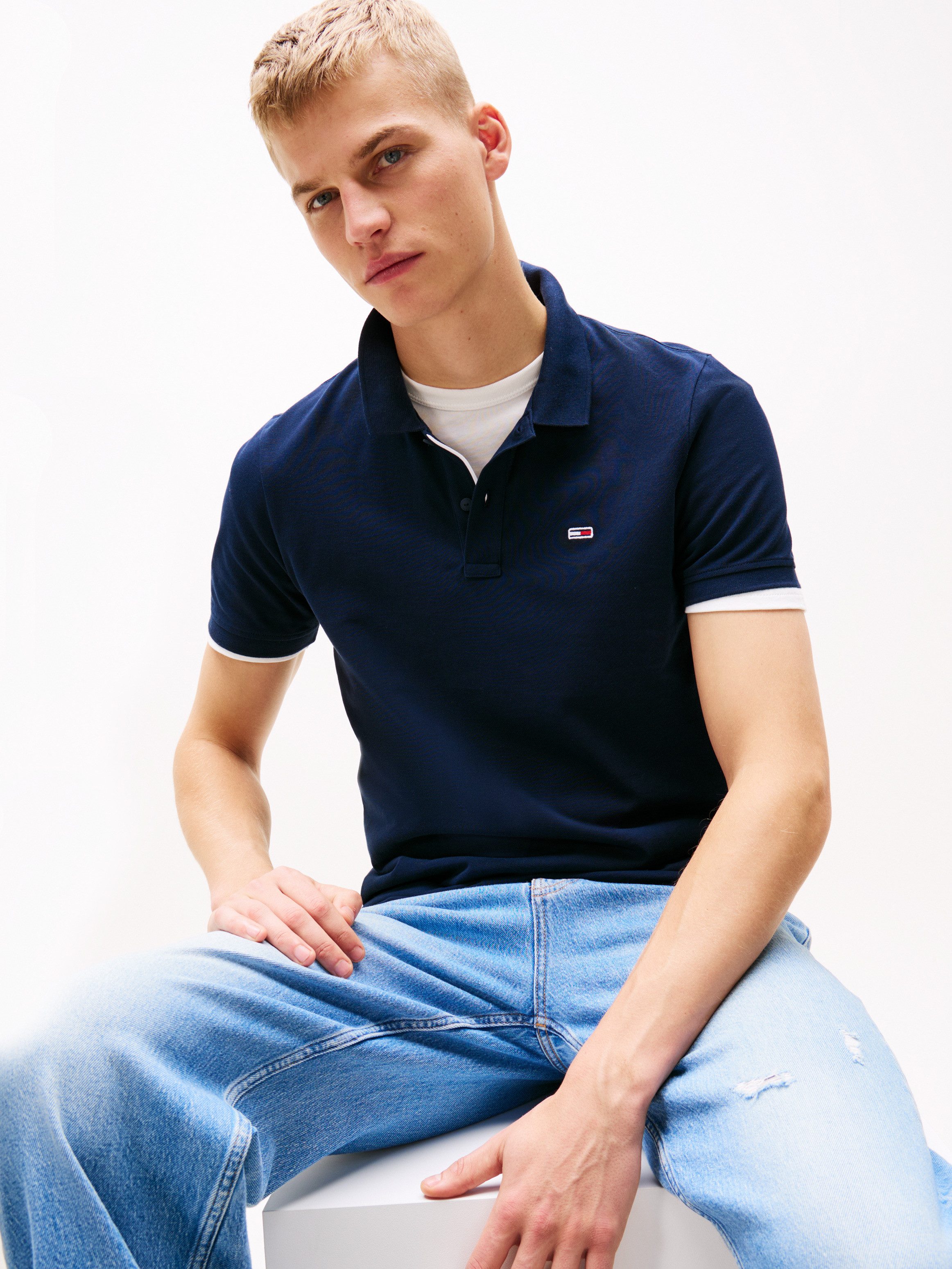 TOMMY JEANS Poloshirt TJM SLIM PLACKET POLO EXT