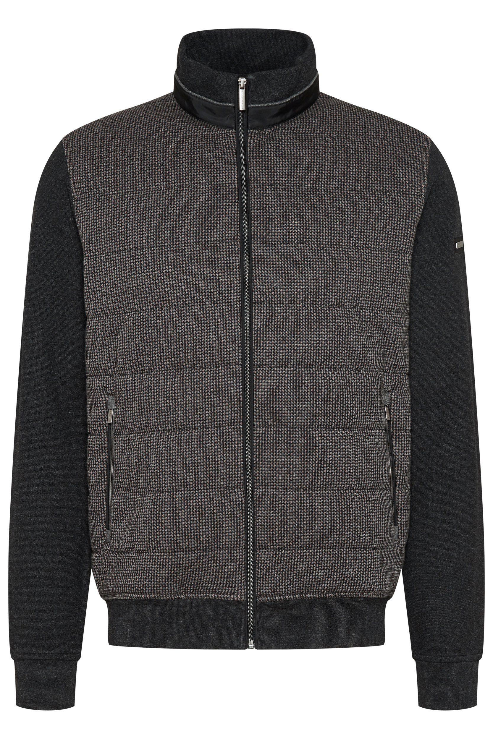 Bugatti Sweatvest in pied-de-poule patroon