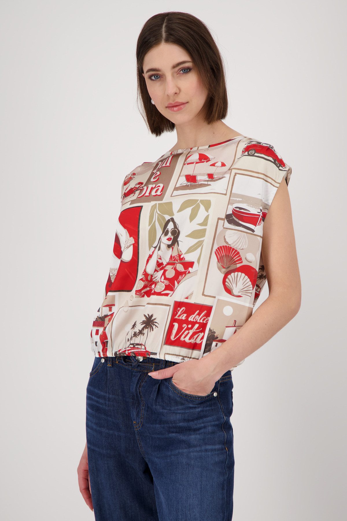Monari Blouse zonder sluiting met all-over print