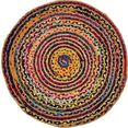 barbara becker vloerkleed ethno platweefsel, met de hand gevlochten, oe ca. 80 cm, vlecht design, materiaal: jute  gerecycled katoen, woonkamer multicolor