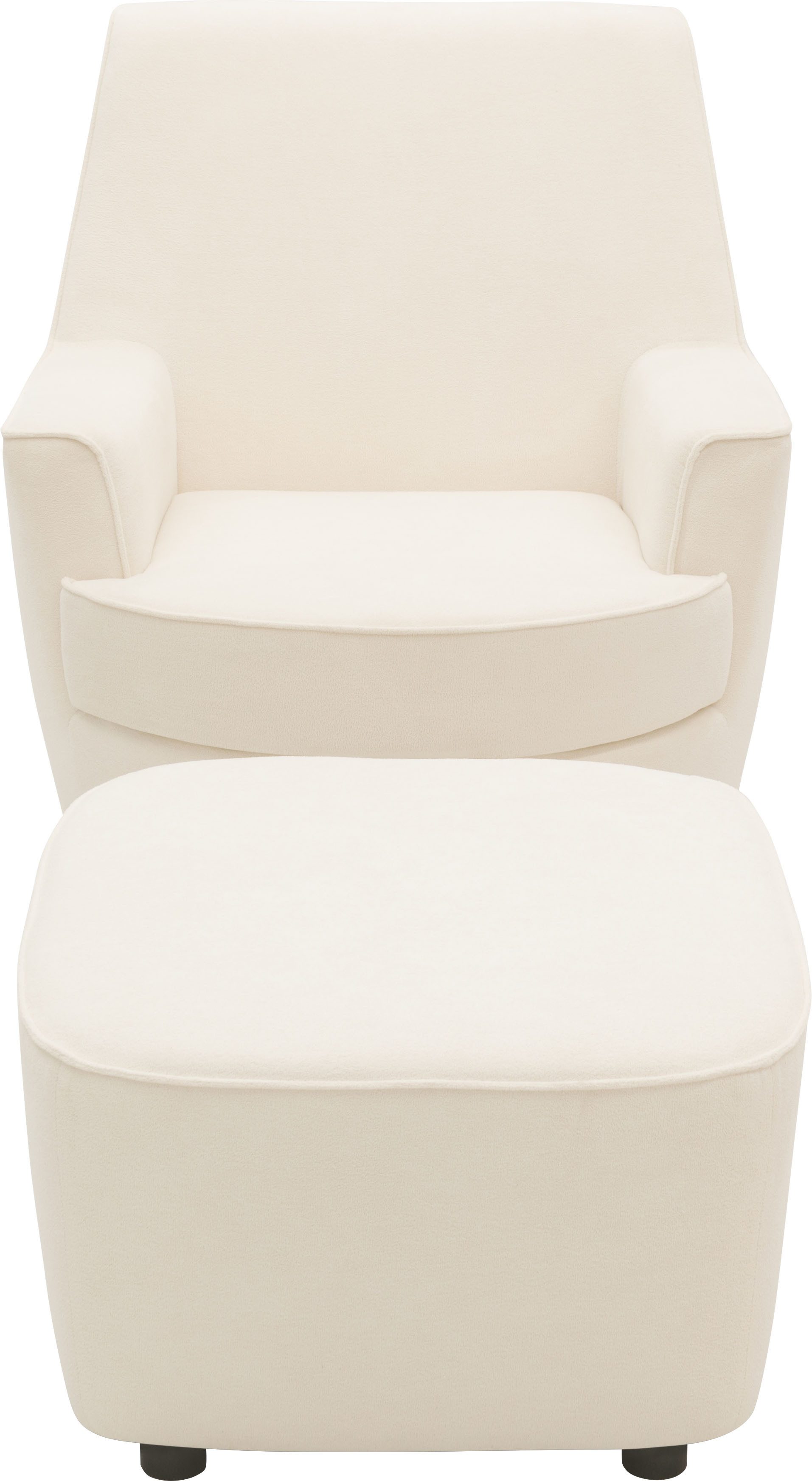 INOSIGN Draaibare fauteuil Hetty, draaistoel met kantelfunctie en poef, leesstoel, armstoel (set, 2 stuks)