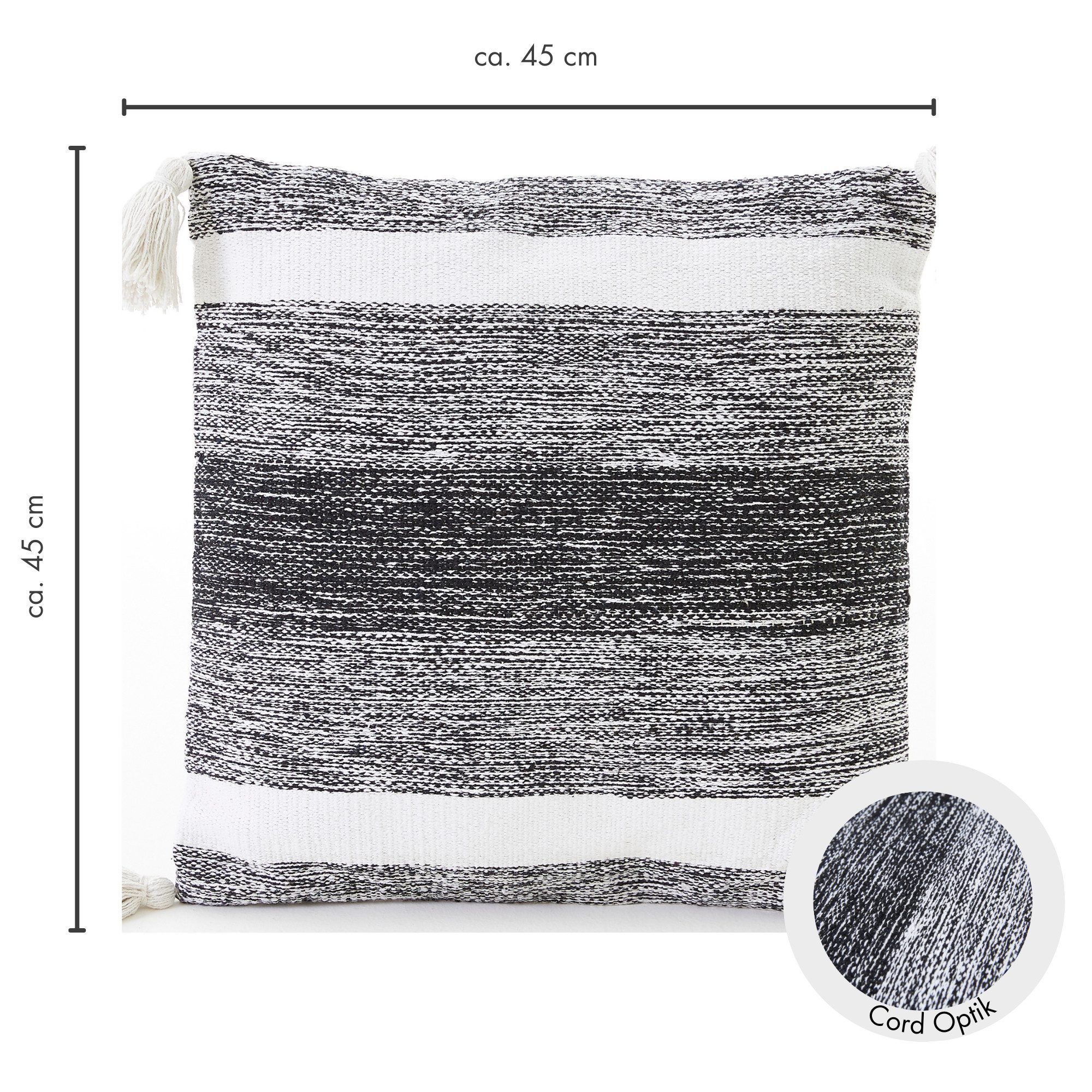 Andiamo Sierkussen Malena Etnisch patroon, bankkussen, kussenhoes met vulling, vierkant, 45x45 cm (1 stuk)