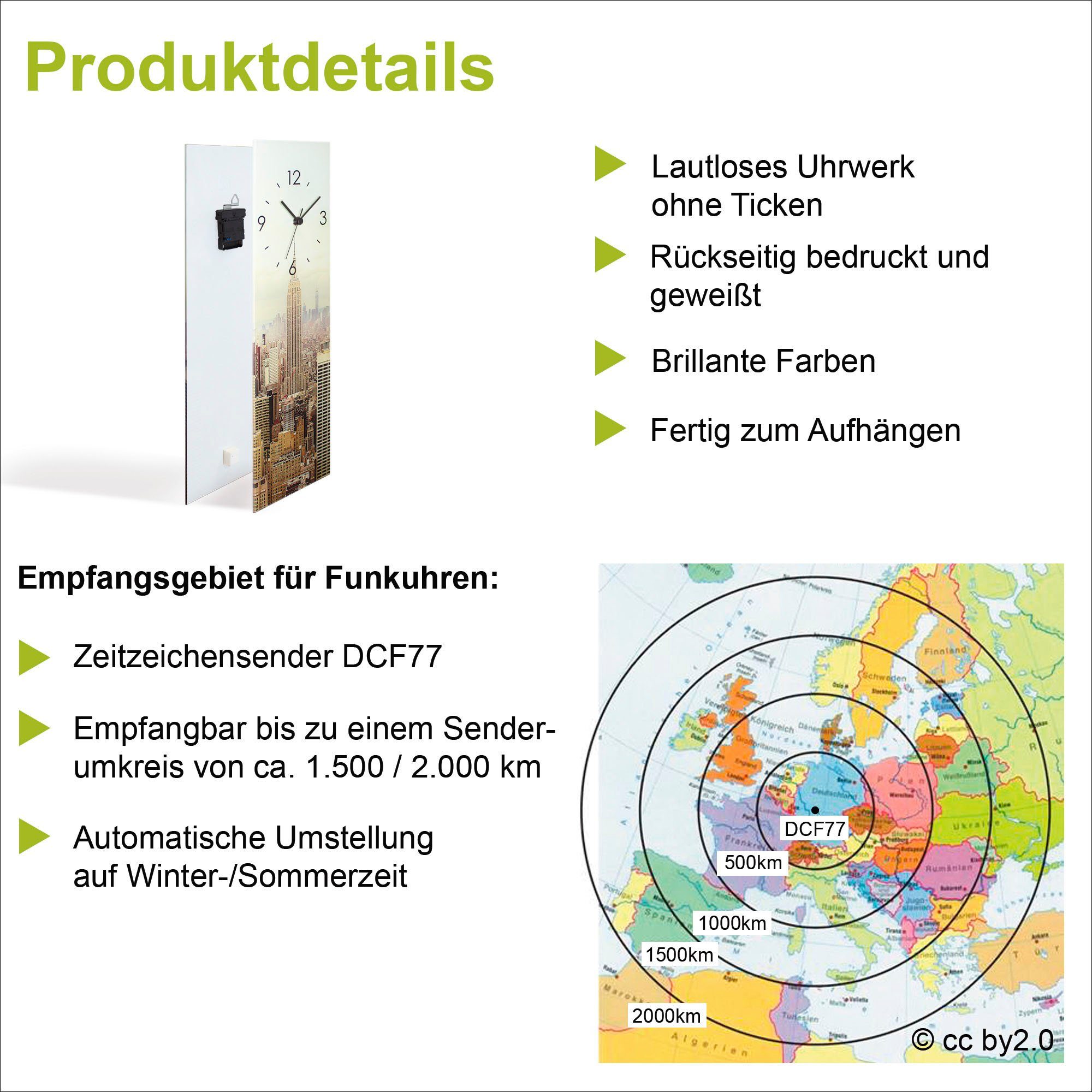 Artland Wandklok Abstracte compositie optioneel verkrijgbaar met kwarts- of radiografisch uurwerk, geruisloos zonder tikkend geluid