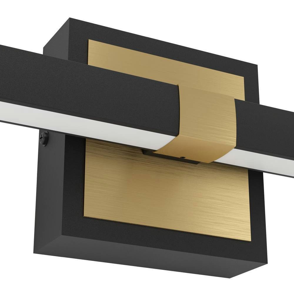 EGLO Wandlamp PEGUERA Spiegellamp, spiegellamp, metaal, zwart en messing, IP44, 60 cm (1 stuk)