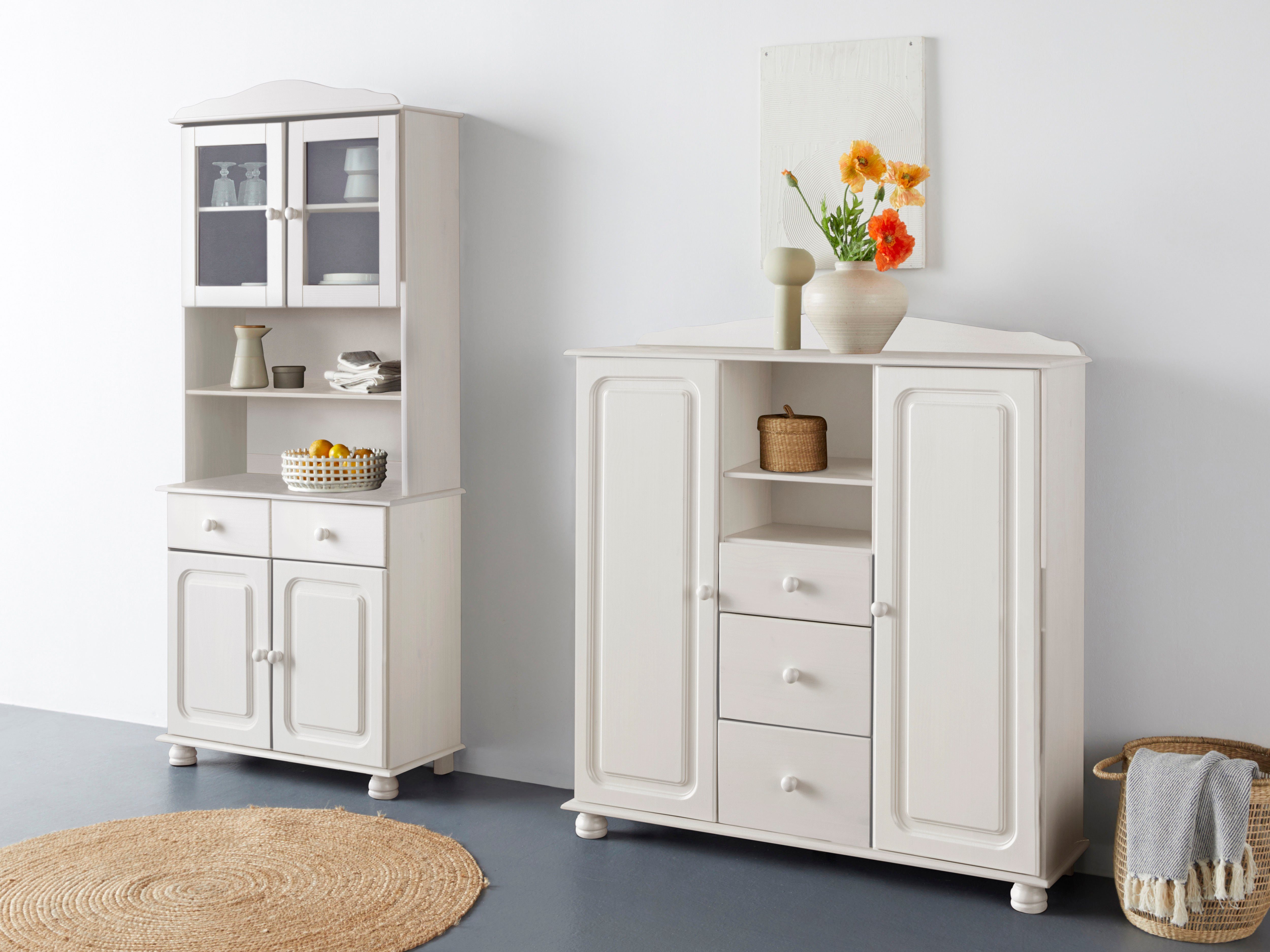Home affaire Buffetkast Mette Met grote lade en veel bergruimte achter 4 deuren, hoogte 181cm (2-delig)