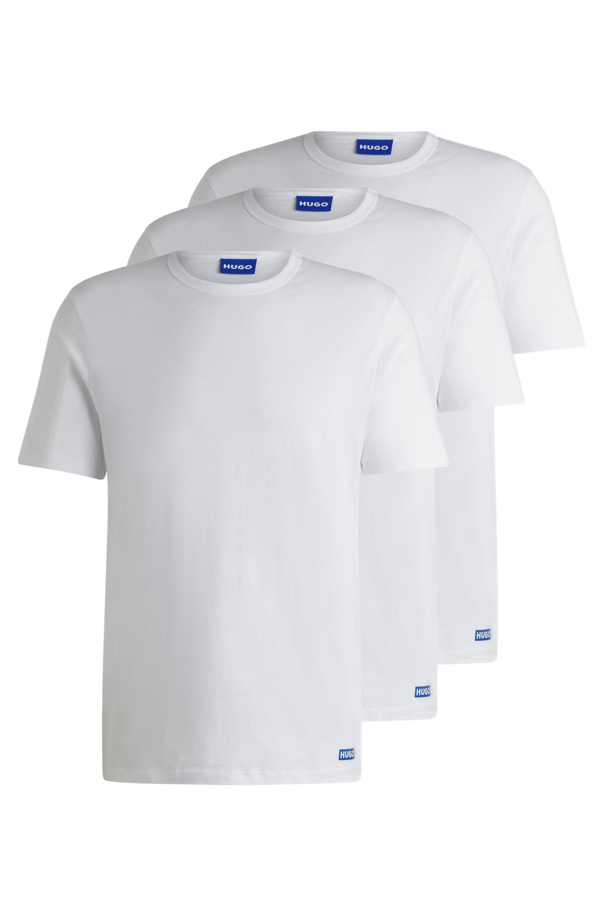 OTTO HUGO Blue T-shirt BLUE3_Naolo met klein label aan de zoom (set, 2-delig) heren t-shirts maat XL wit