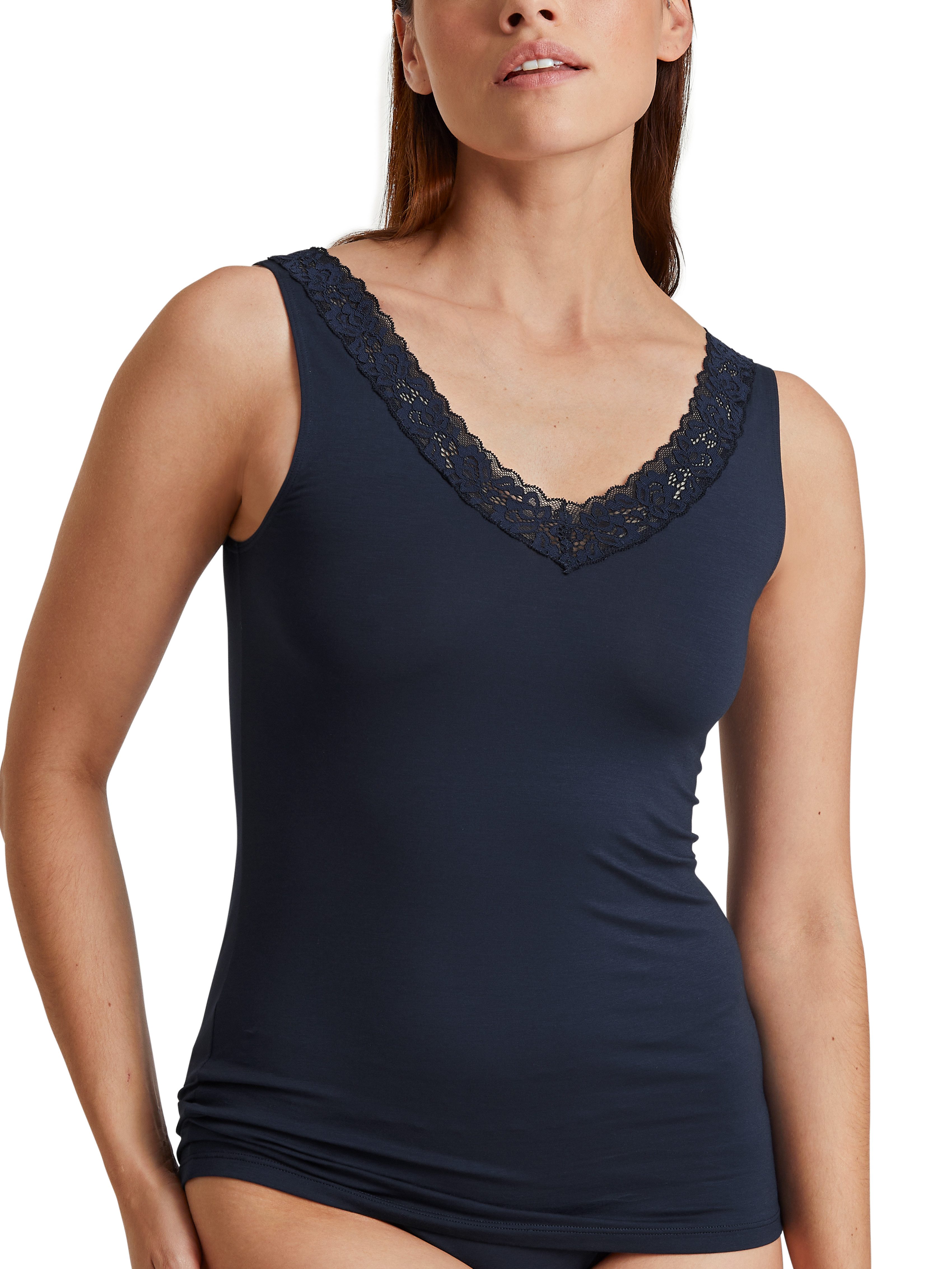 CALIDA Hemd Natural Comfort Lace Tank-top, katoen-top met mooie kant