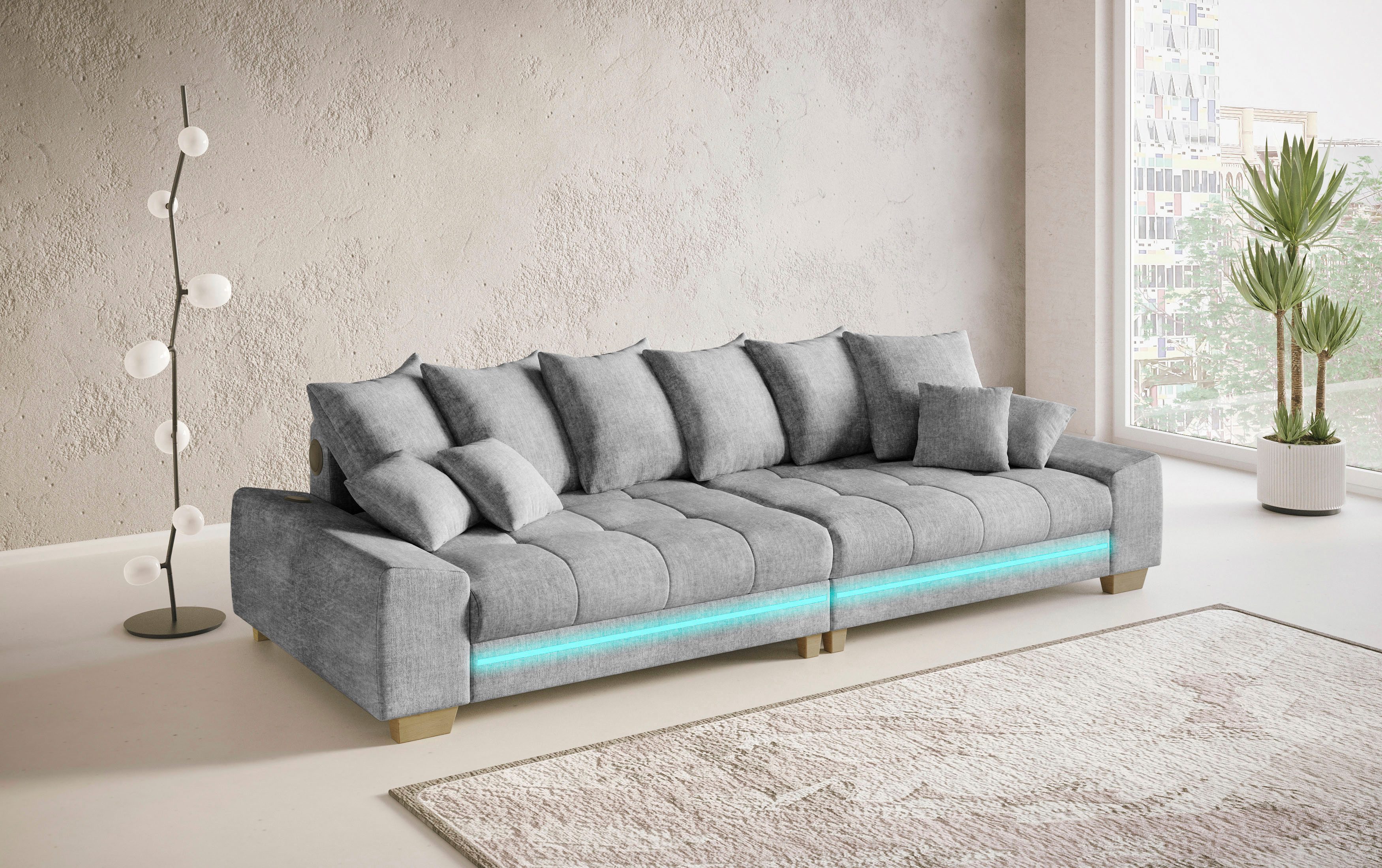 Mr. Couch Megabank Nikita II met rgb-led, bluetooth-geluidssysteem, koudschuim