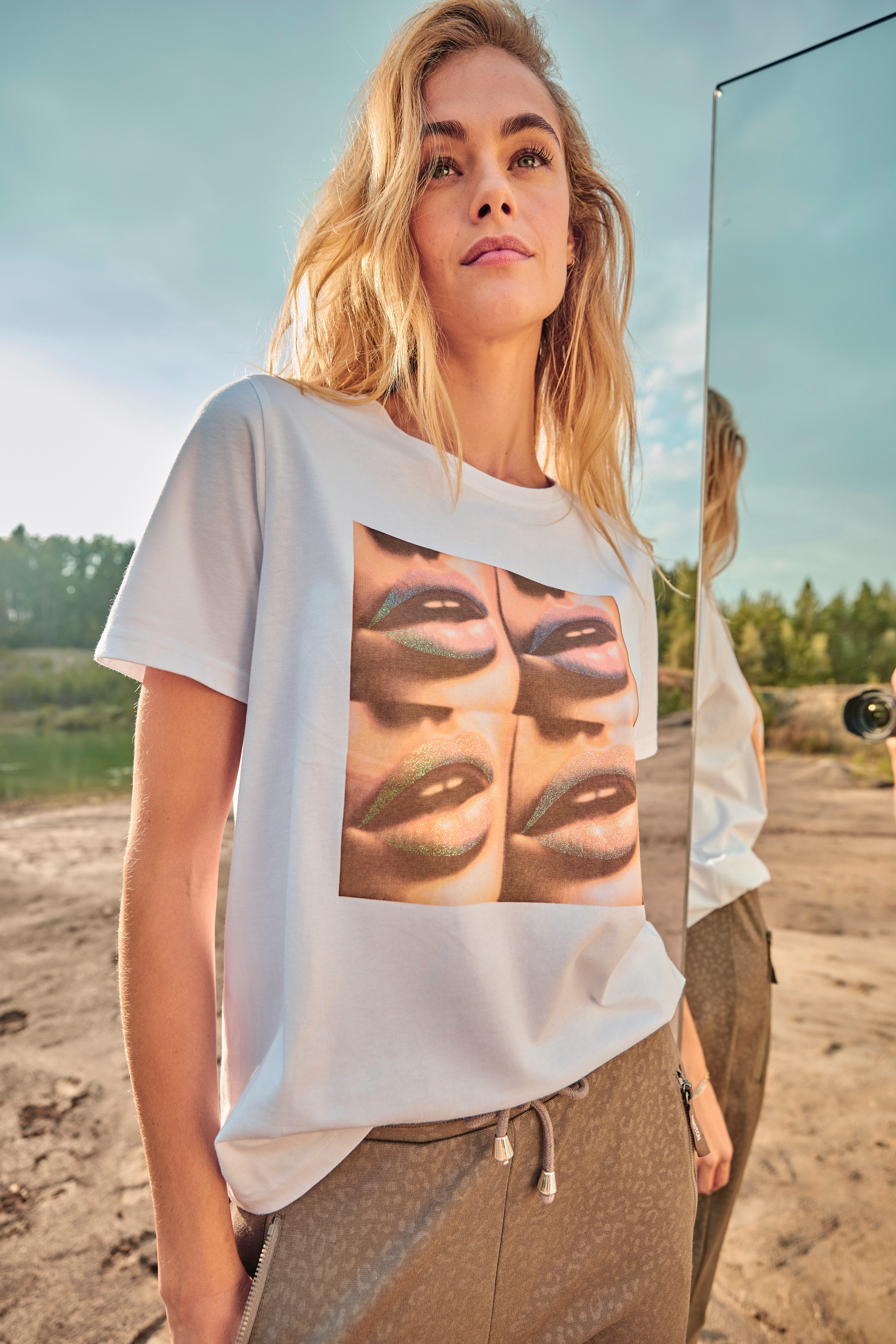 Aniston CASUAL Comfortbroek met stijlvolle print