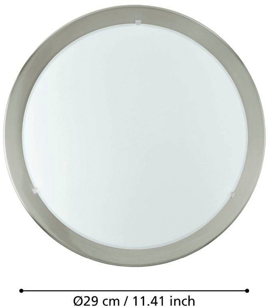 EGLO Plafondlamp PLANET plafondlamp, zilver, wit gesatineerd glas, keukenlamp, E27 (1 stuk)