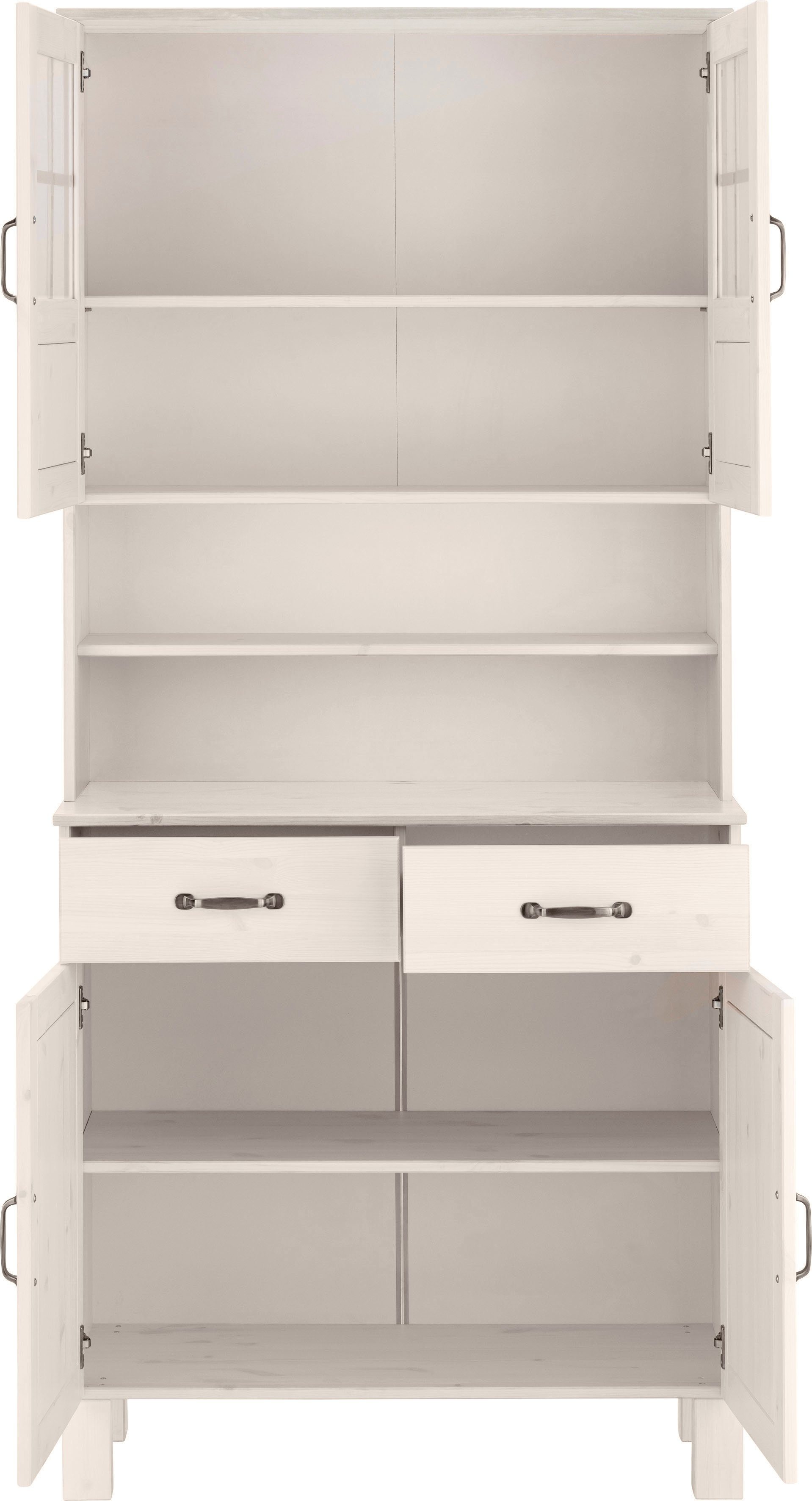 Home affaire Keukenbuffet Alby Breedte 85 cm, 2 glasdeuren