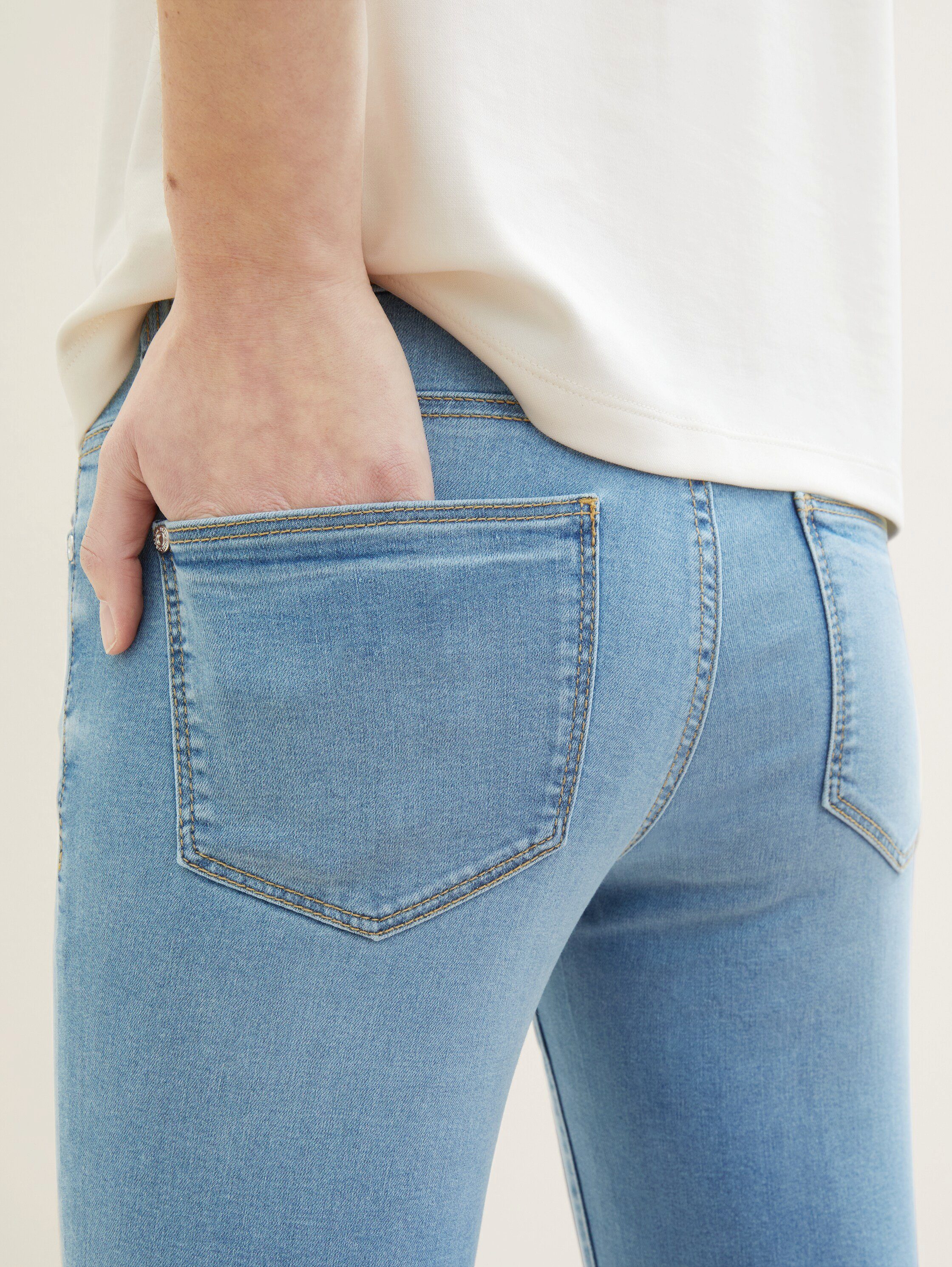 Tom Tailor Slim fit jeans ALEXA in 7 8 lengte en met bindband