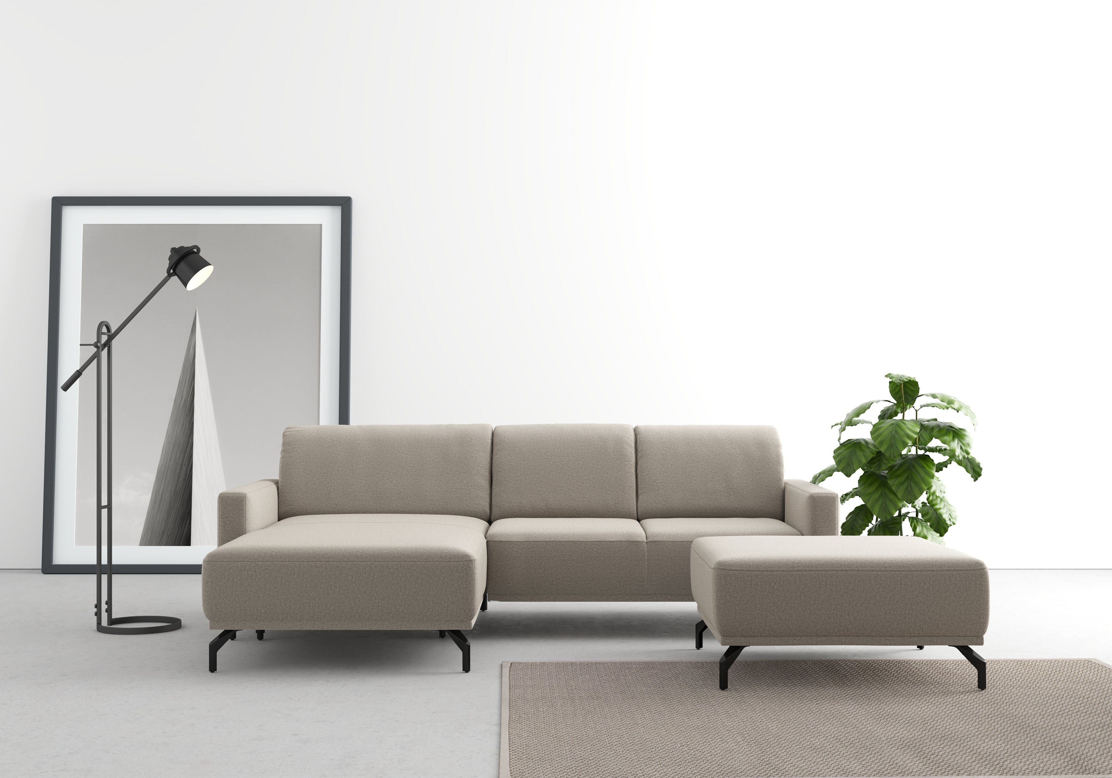 sit&more Hoekbank Bailando L-vorm naar keuze met verstelbare hoofdsteun en uittrekzitting, motorisch beige, hoekbanken, Met verstelbaar hoofdeind, mit