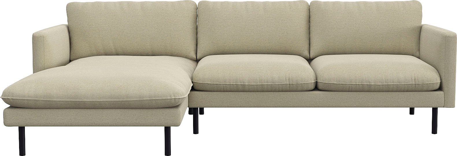 FLEXLUX Hoekbank Bolzano, elegant en comfortabel, L-vorm Zitting van koudschuim & stalen vering, losse zit- en rugkussens wit, hoekbanken,