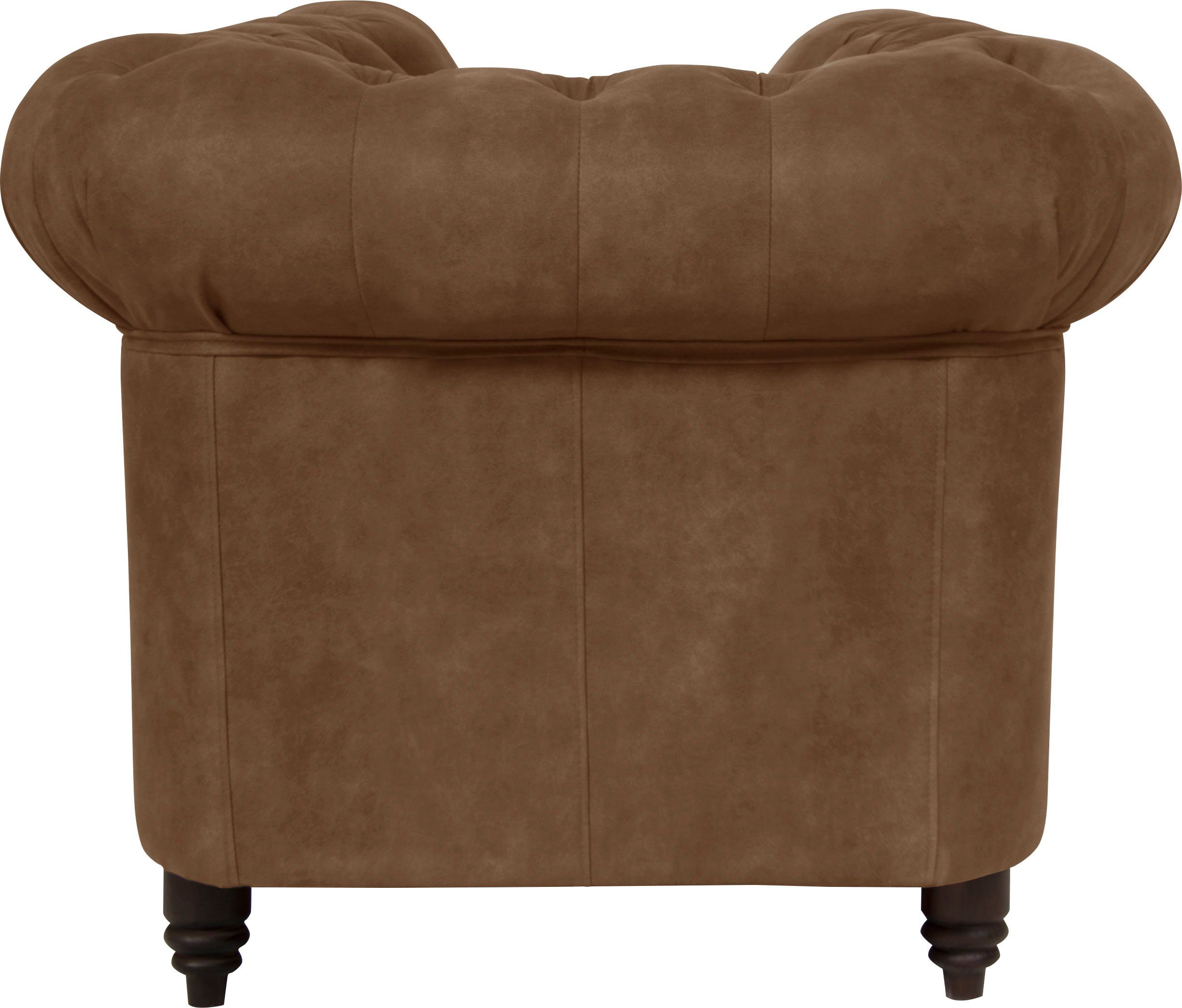 Home affaire Chesterfield-fauteuil Aarburg fauteuil luxueuze capitonnage en siernagels in chesterfield-design