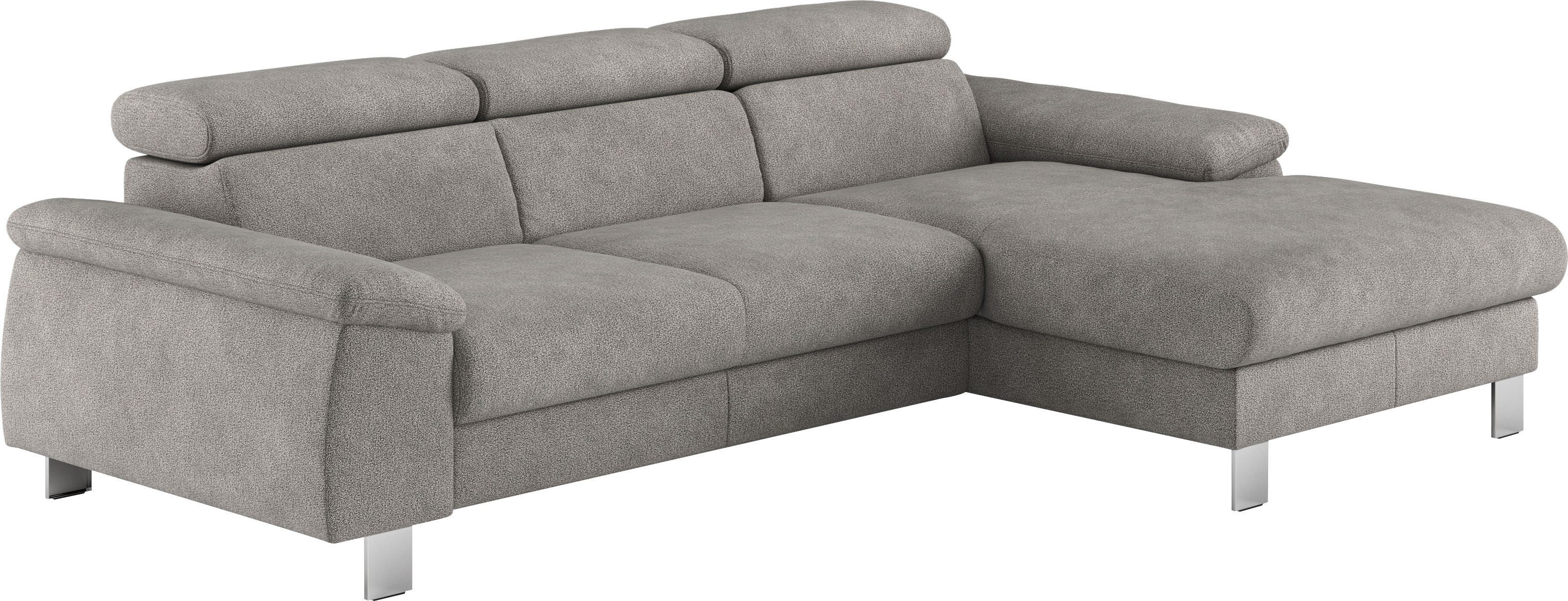 COTTA Hoekbank Komaris L-vorm met hoofdeindeverstelling keuze met bedfunctie, bedlade & verlichting