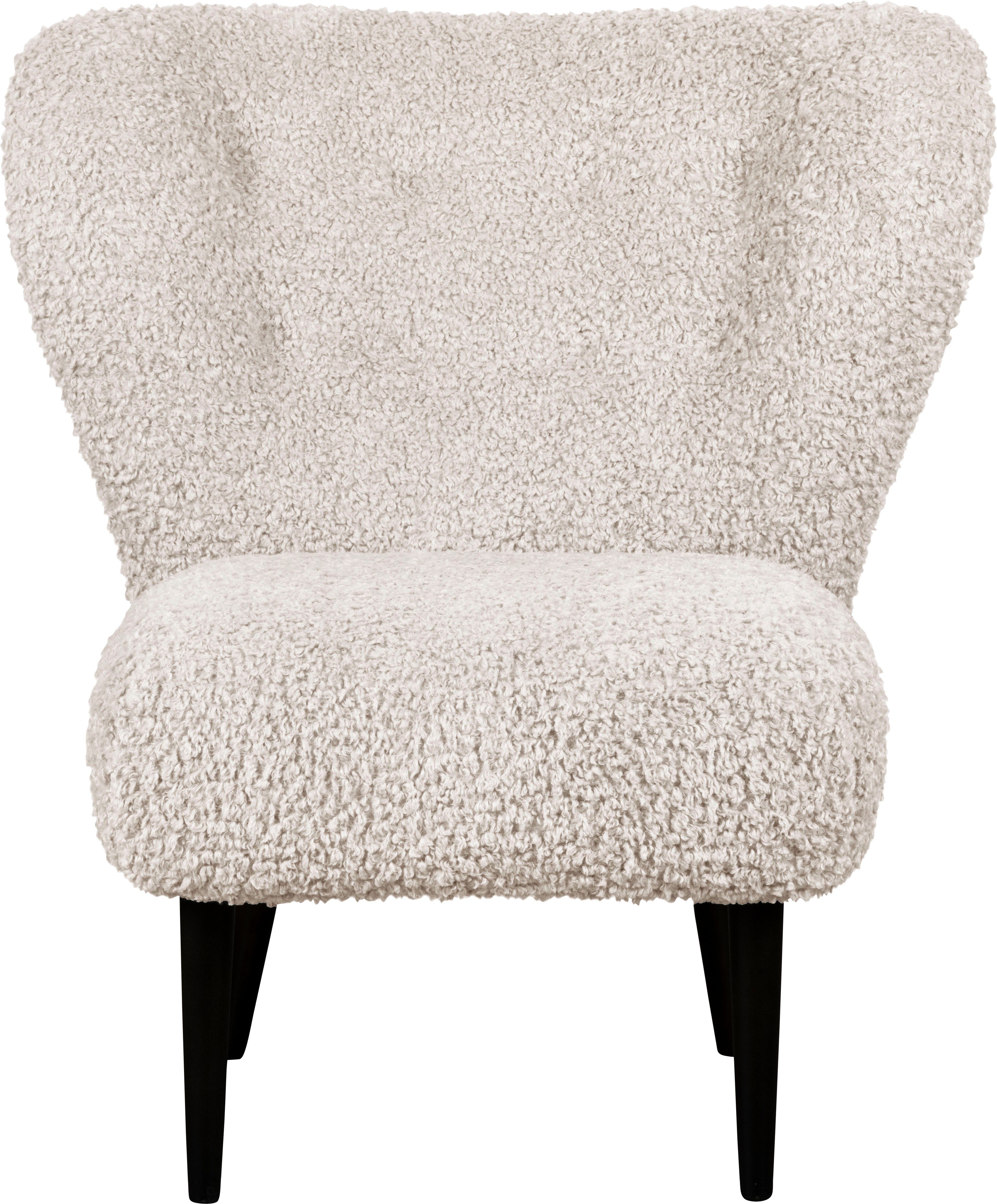 LeGer Home by Lena Gercke Fauteuil Dinah Knoopdetails op de achterkant, naar keuze met of zonder poef/voetenbank