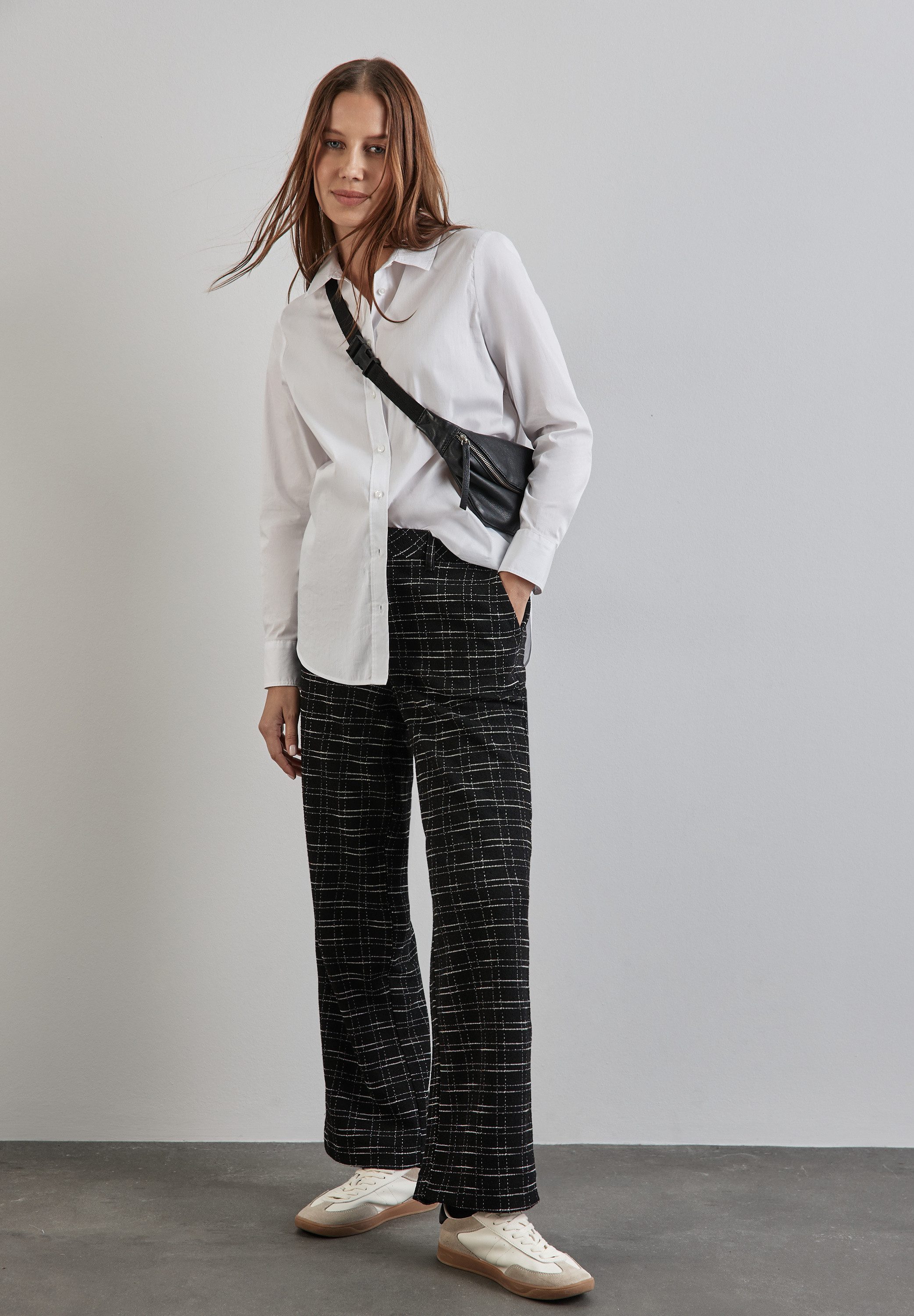 STREET ONE Stoffen broek met geruit patroon