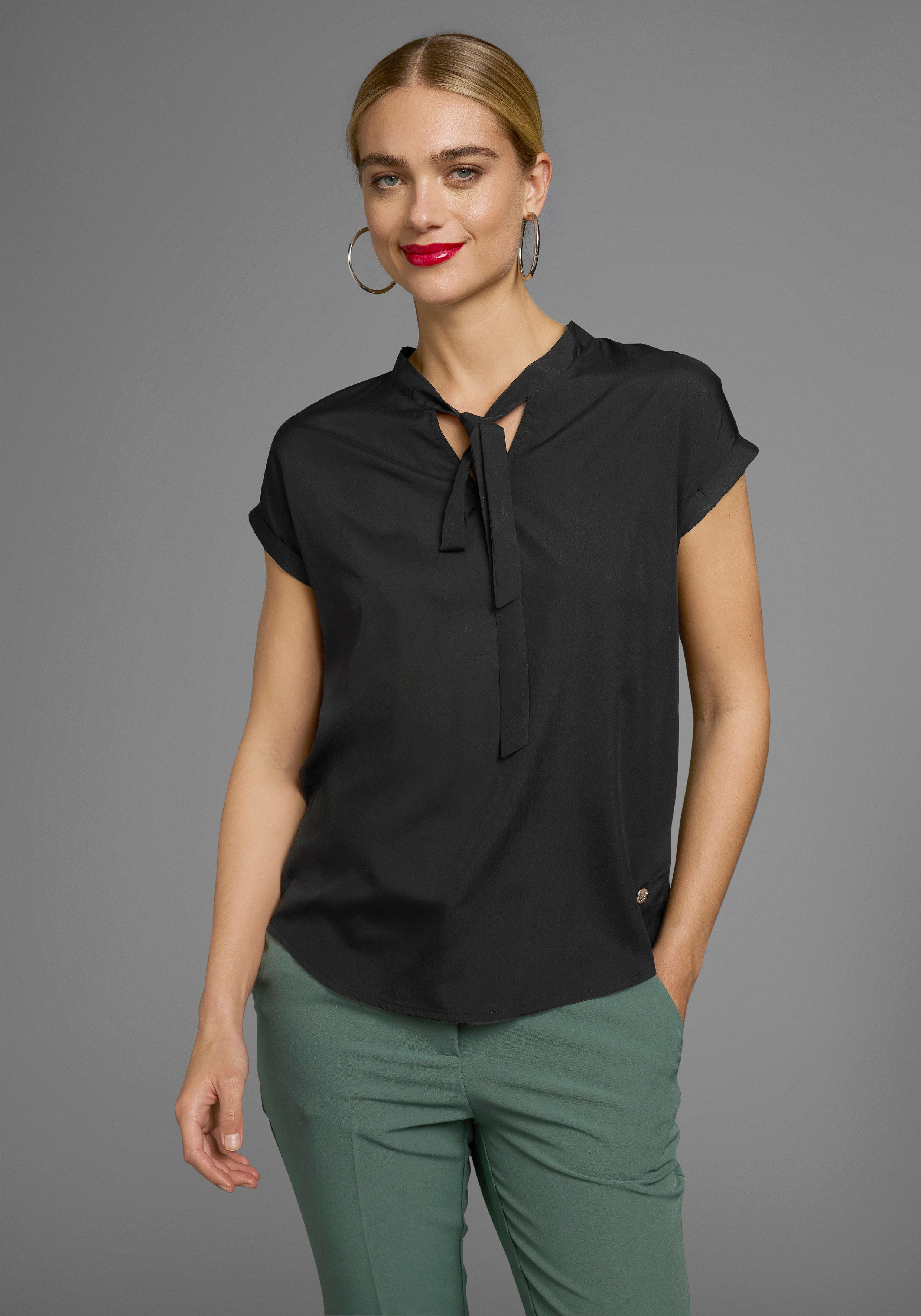 Bruno Banani Blouse met kraagstrik met bindstrik (2-delig, Set van 2)