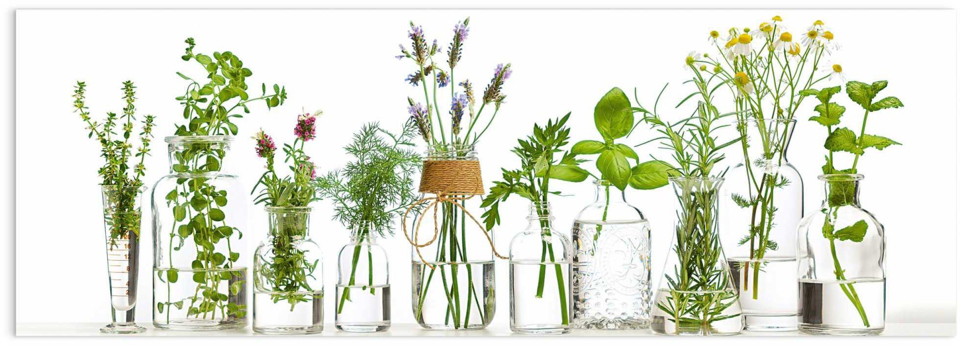 Reinders! Print op glas Artprint op glas kruiden in vazen specerijen - tuin - koken