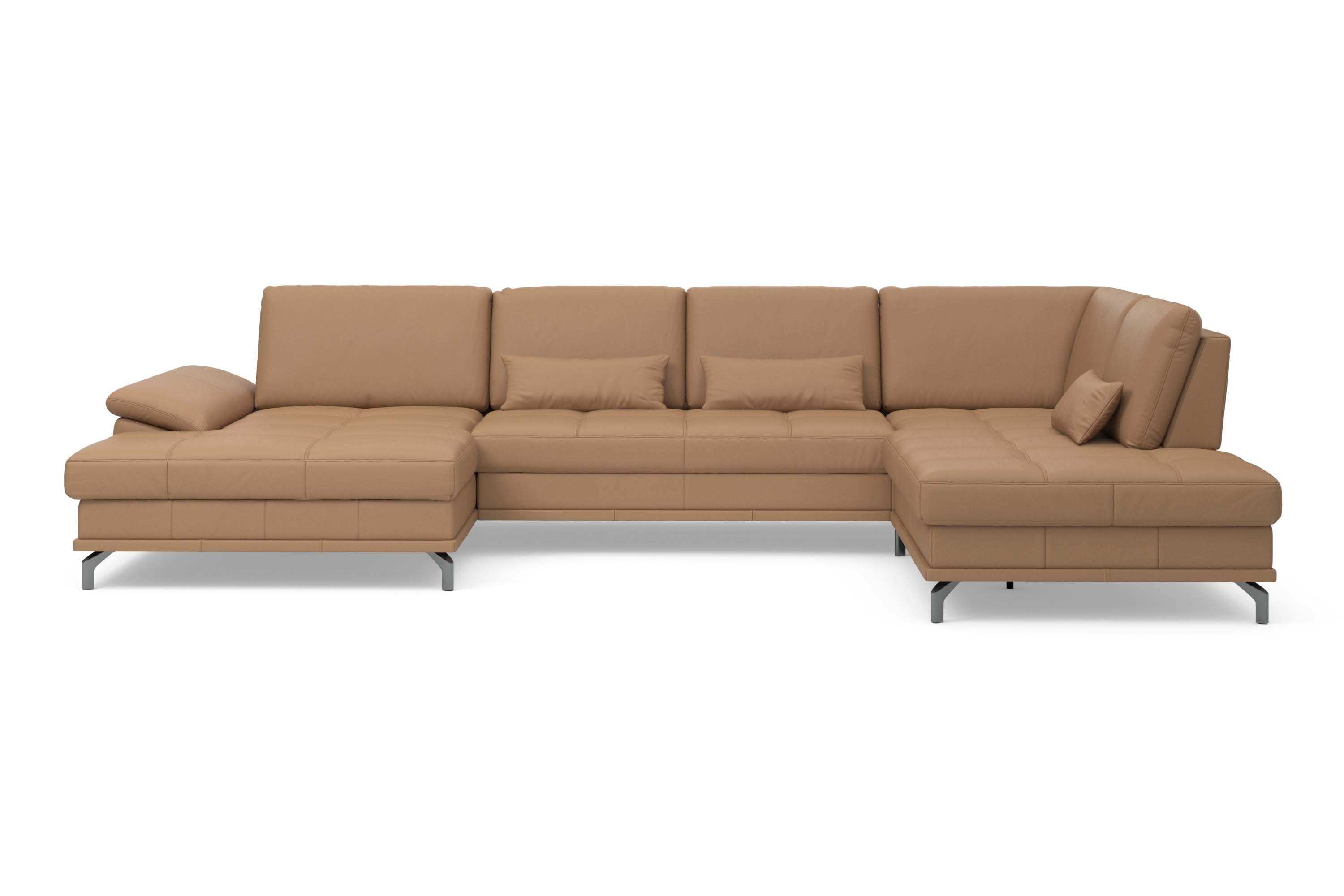 Places of Style Zithoek Costello U-Form, B: 363 cm mit Sitztiefen-, Armteilverstellung & 3 nierkussens, optionele bedfunctie en bedlade
