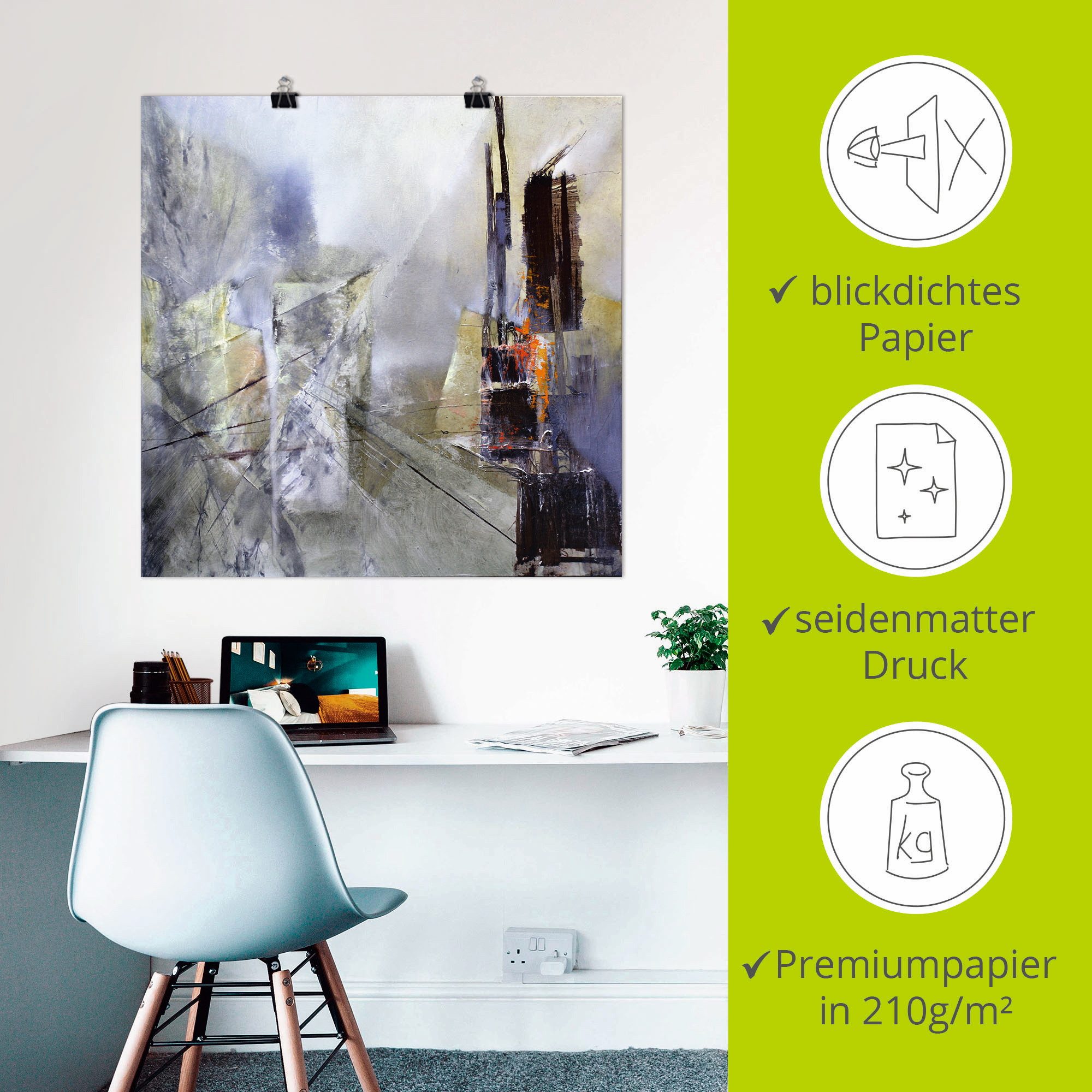 Artland Artprint Abstracte compositie in wit als poster, muursticker in verschillende maten